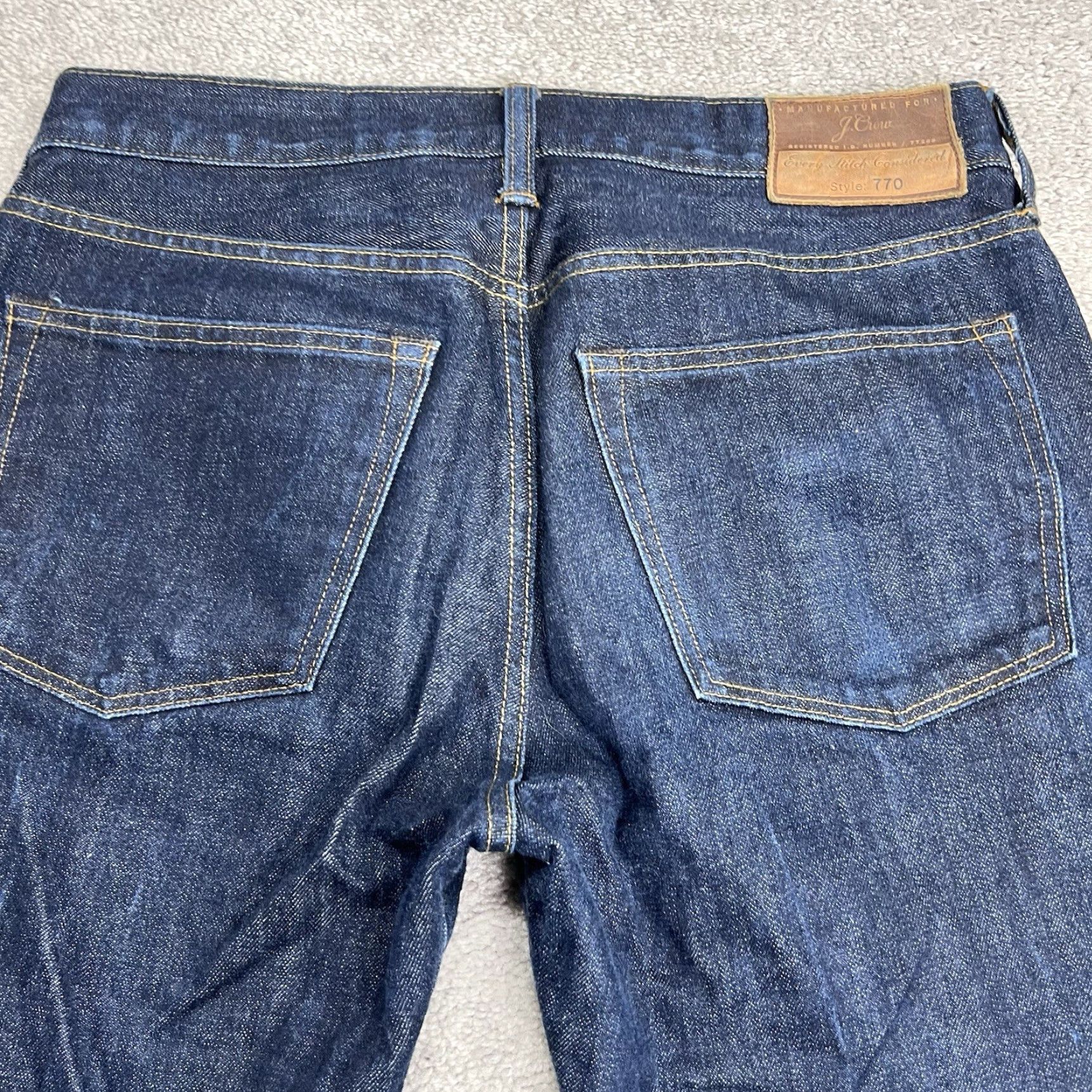 J.Crew VINTAGE J.CREW 770 Jeans Mens 30x34 Dark Blue Wash Kaihara Japanese Denim Cotton Dresswear Straight Size US 30 / EU 46 - 7 Thumbnail