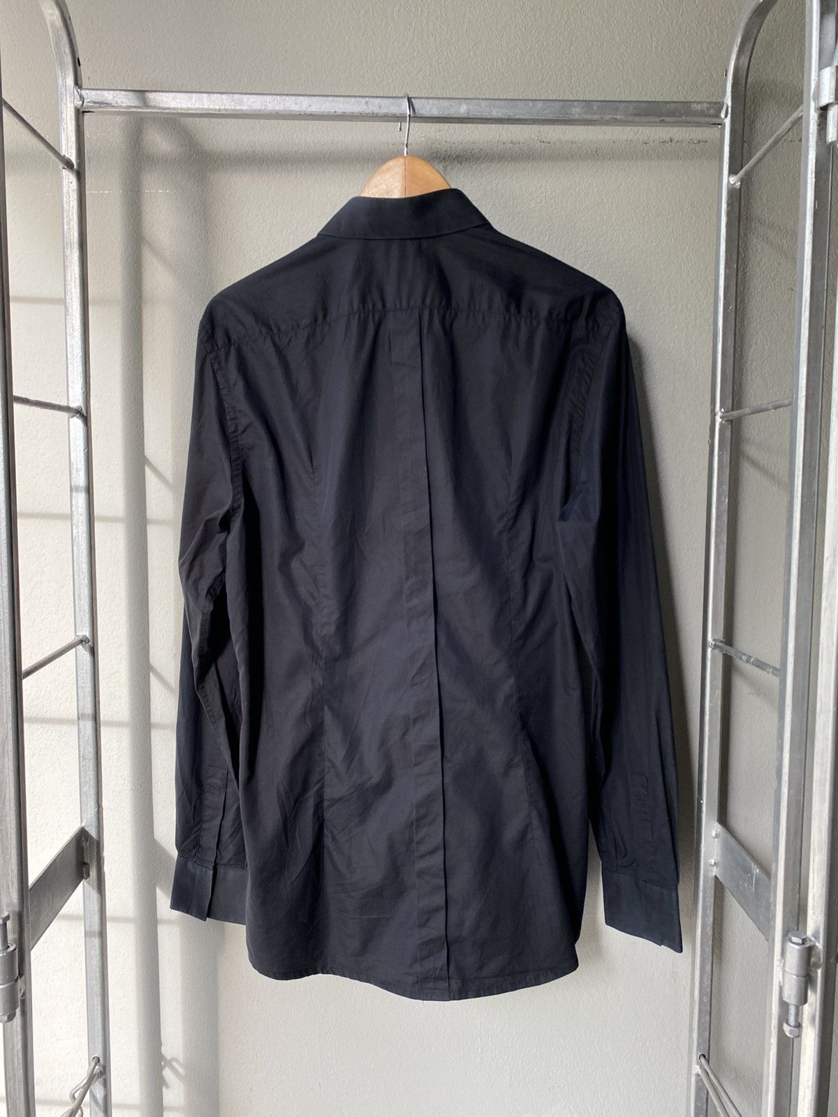 Dolce & Gabbana DOLCE & GABBANA Men black long-sleeved shirt, formal style Size US XXS / EU 40 - 2 Thumbnail