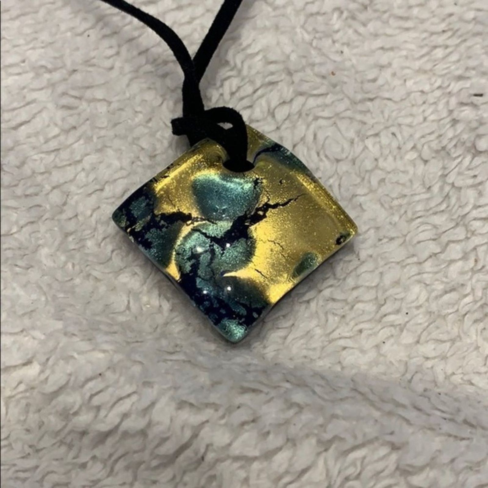 Other Artisan Square Glass Pendant Necklace | Sz OS Size ONE SIZE - 4 Thumbnail