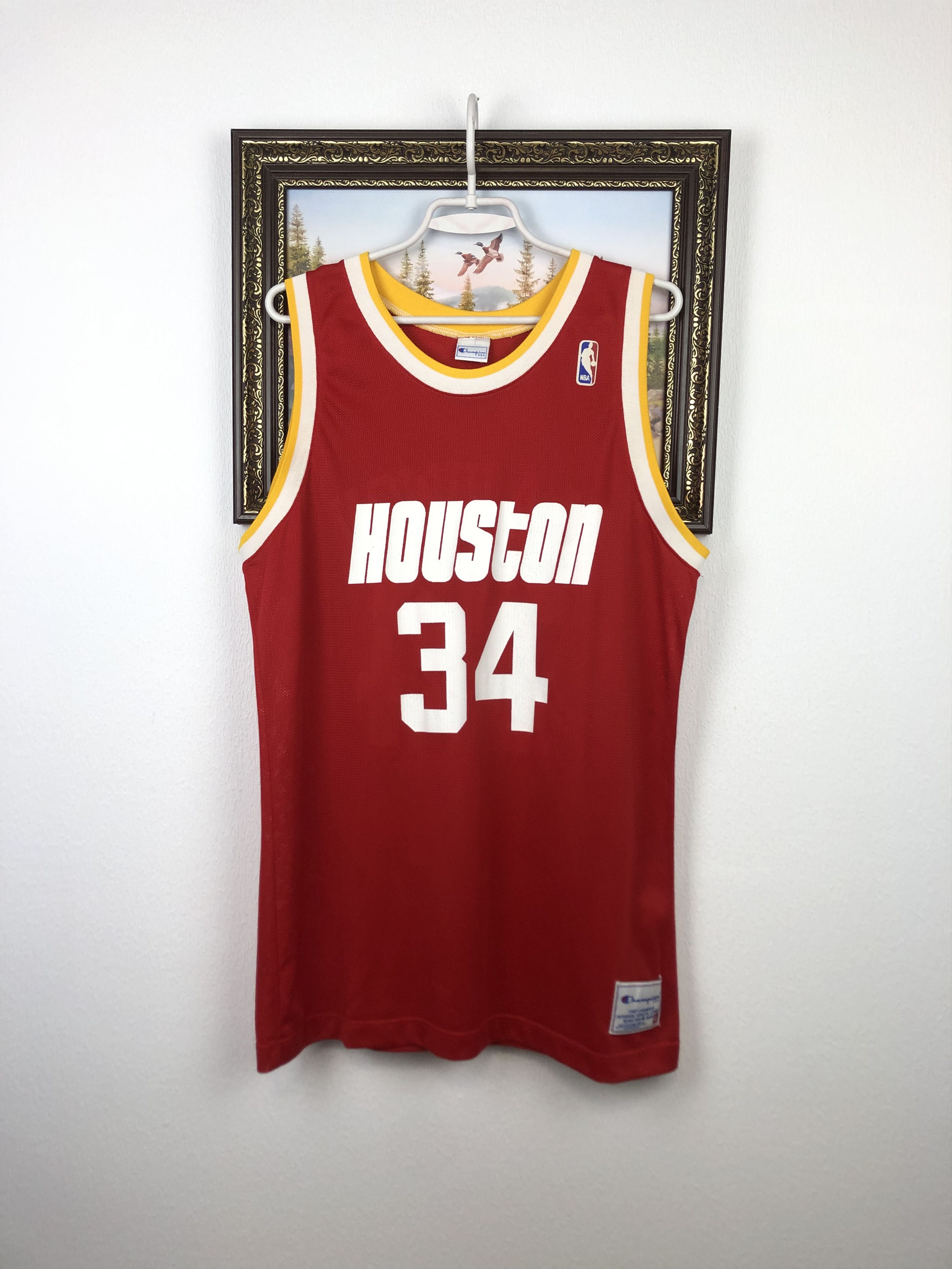 Champion Vintage 90's Champion Houston Rockets Hakeem Olajuwon Jersey Size US XL / EU 56 / 4 - 1 Thumbnail
