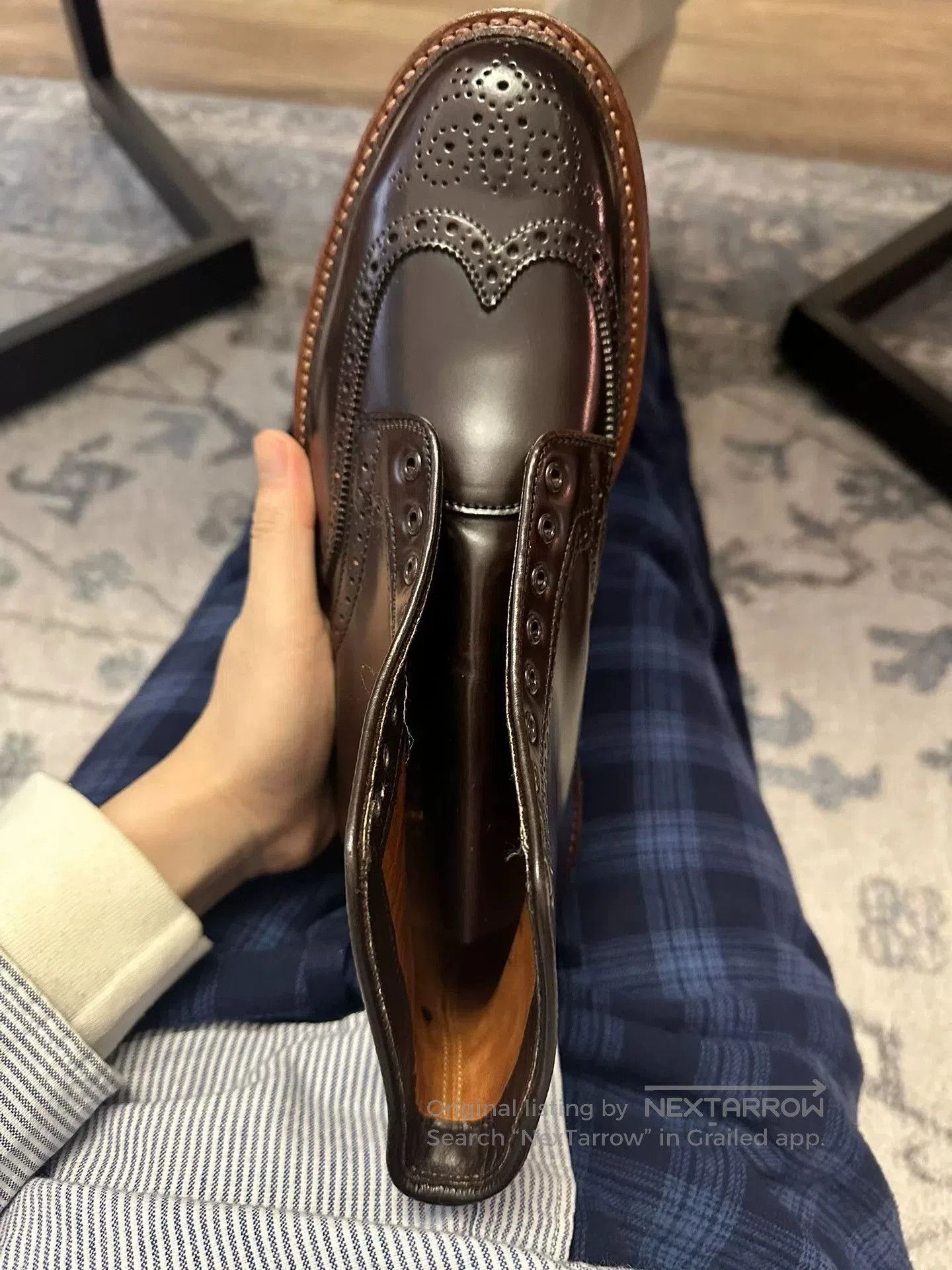 Alden Alden Cigar Shell Cordovan Wing Tip Boot. Size US 7.5 / EU 40-41 - 3 Thumbnail