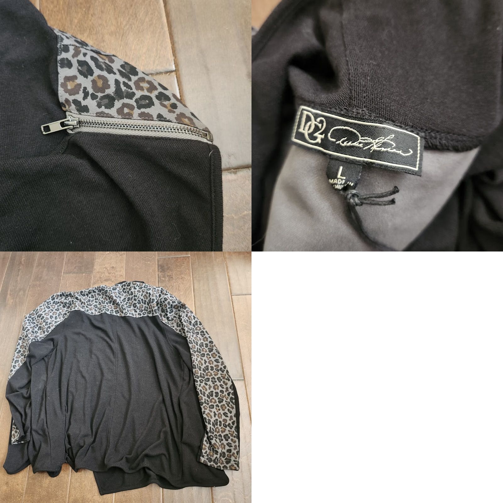 Vintage DG2 Diane Gilman Black Snake Knit Drape-Front Easy Jacket L Womens Regular Zip KnIT Solid Snake Casual Party/Cocktail Travel 90s? Size L / US 10 / IT 46 - 11 Thumbnail