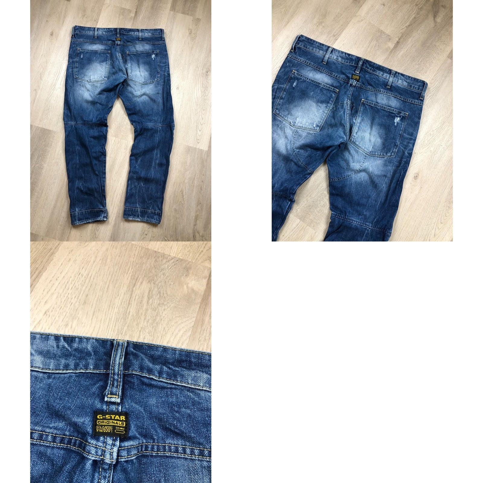 G-Star G Star Raw Denim Jeans Mens Regular Fit 36 Blue 3D Low Tapered Double Knee Jeans Size 36 Size US 36 / EU 52 - 8 Thumbnail