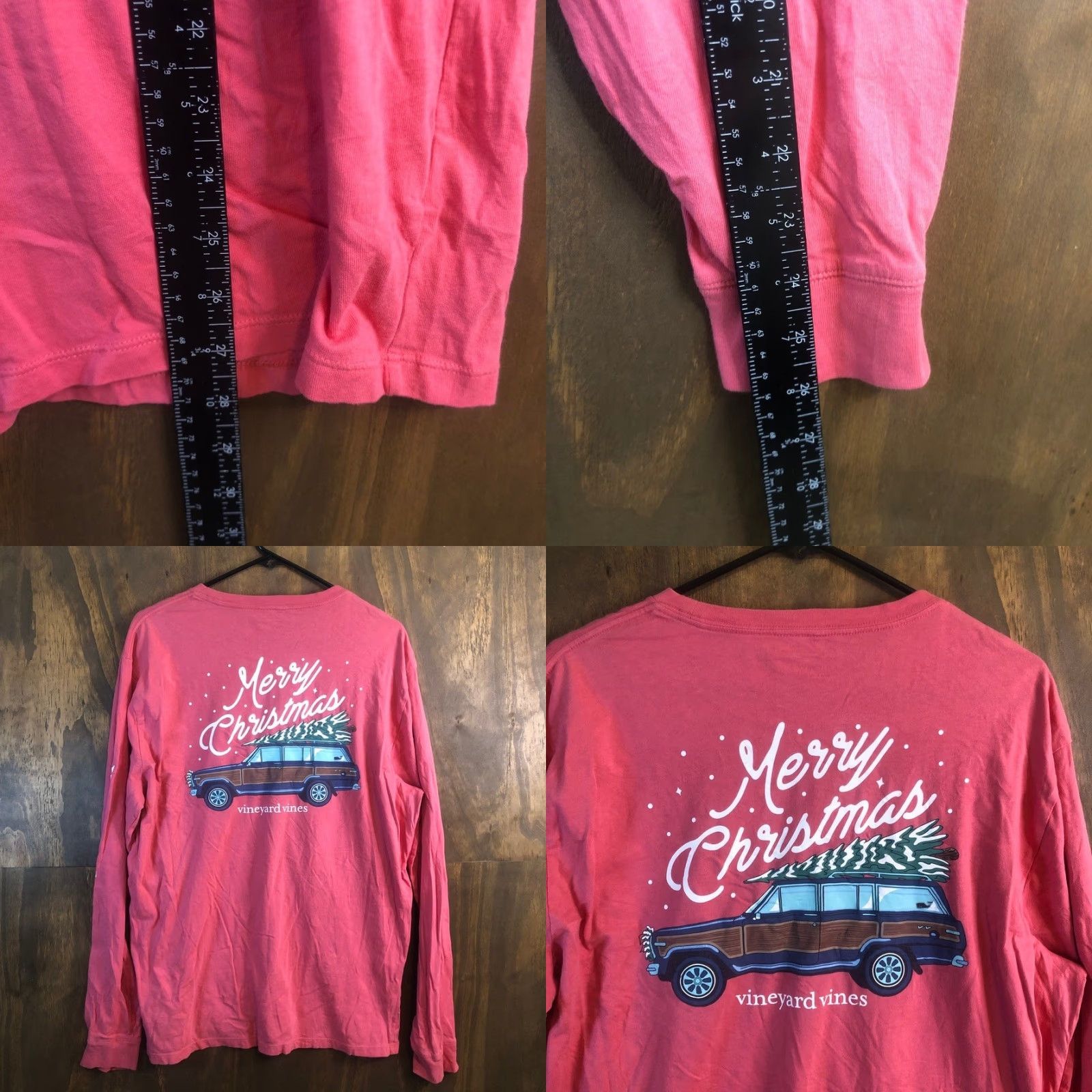 Vineyard Vines Vineyard Vines Mens Shirt Pink Coral Merry Christmas Long Sleeve 100% Cotton L Size US L / EU 52-54 / 3 - 8 Thumbnail