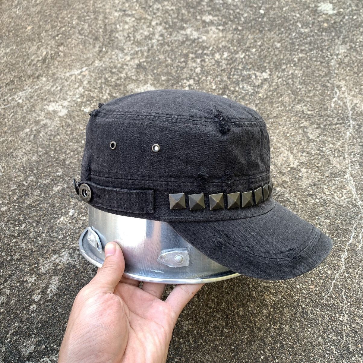 Japanese Brand Y2K MILITARY DISTRESSED STUDDED HAT Size ONE SIZE - 2 Thumbnail