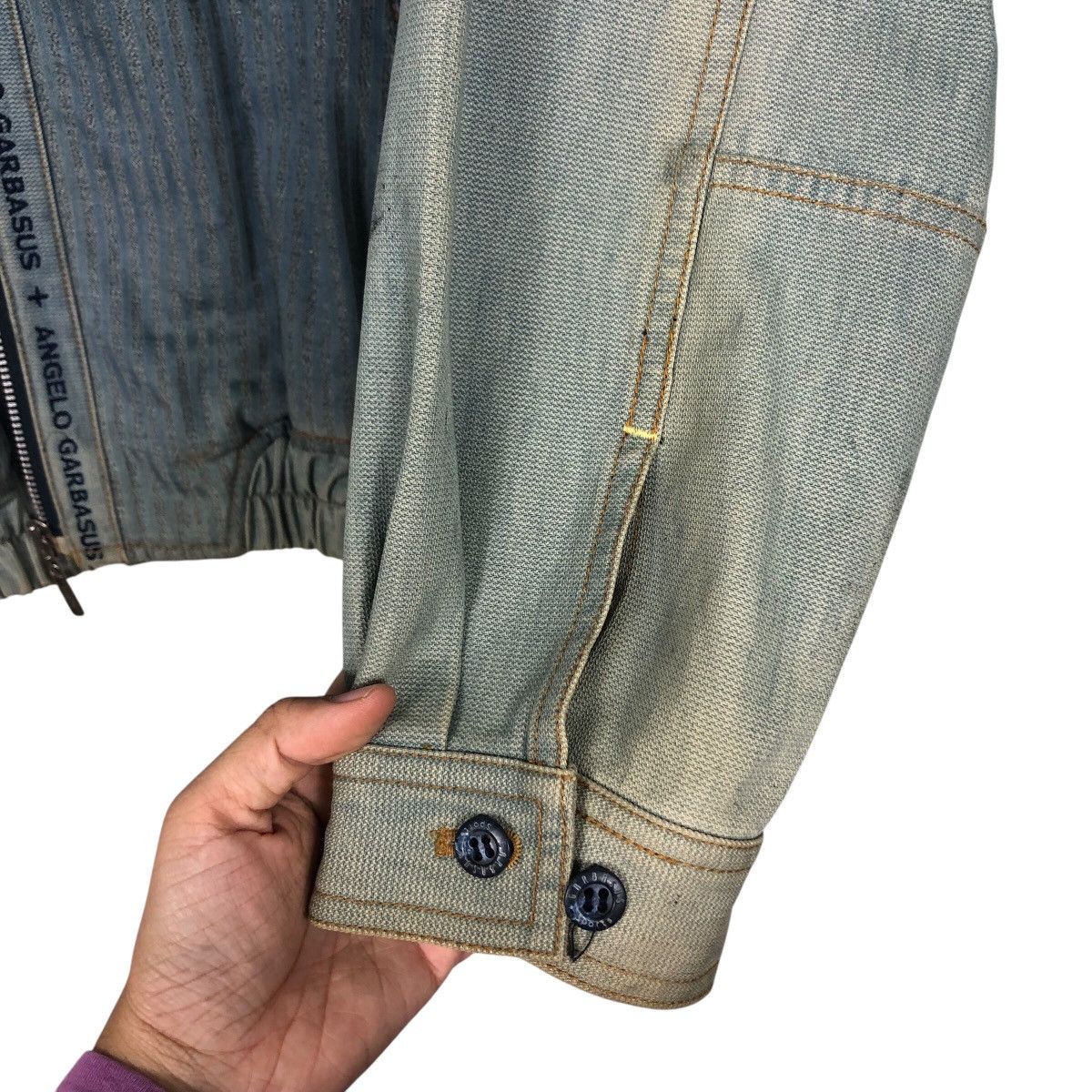 Japanese Brand 📌Vintage Denim Jacket Cartoon Big Logo Angelo Garbasus Size US M / EU 48-50 / 2 - 16 Thumbnail
