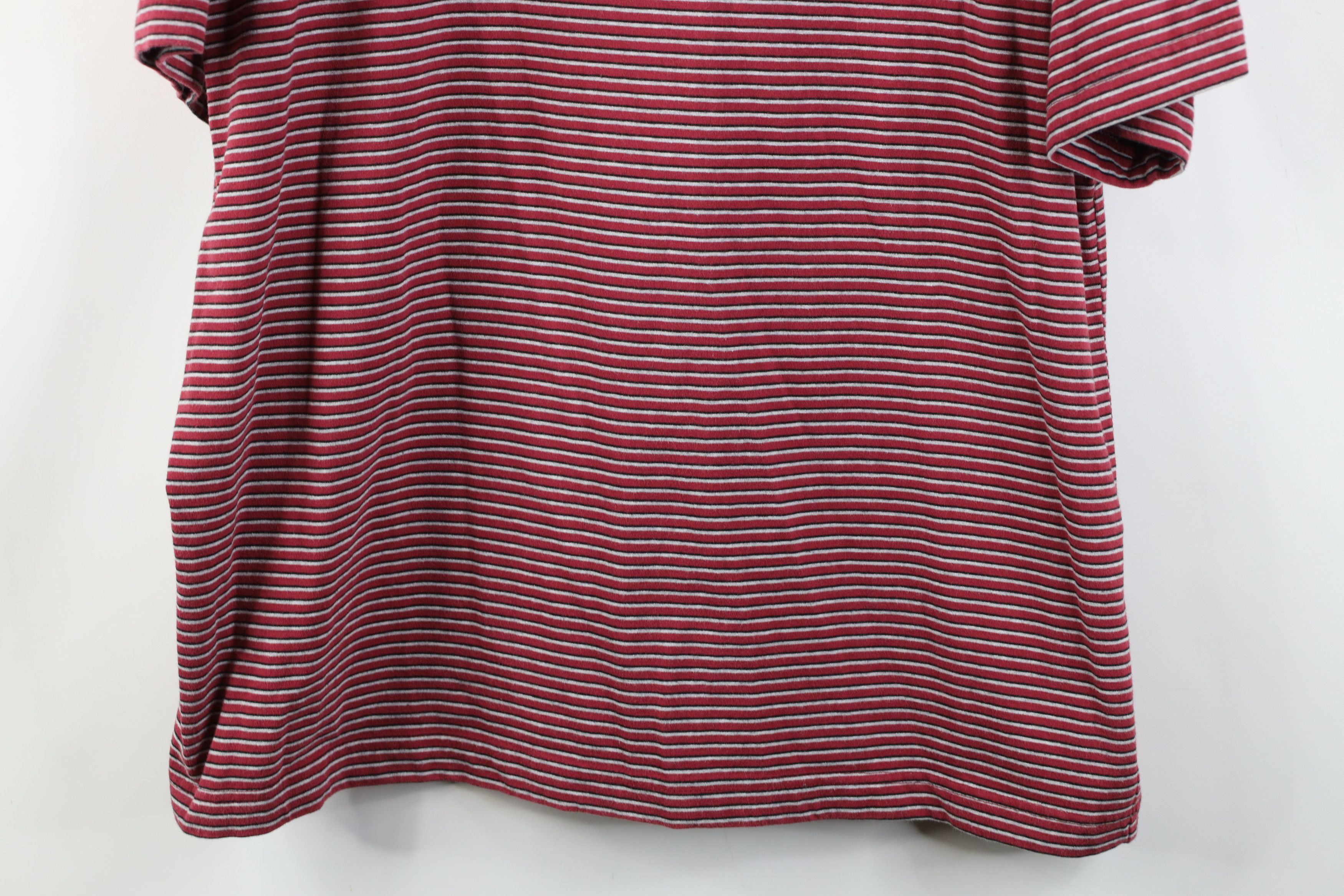 Vintage Vintage 90s Streetwear Heavy Striped Cotton T-Shirt Red Size US XL / EU 56 / 4 - 3 Thumbnail