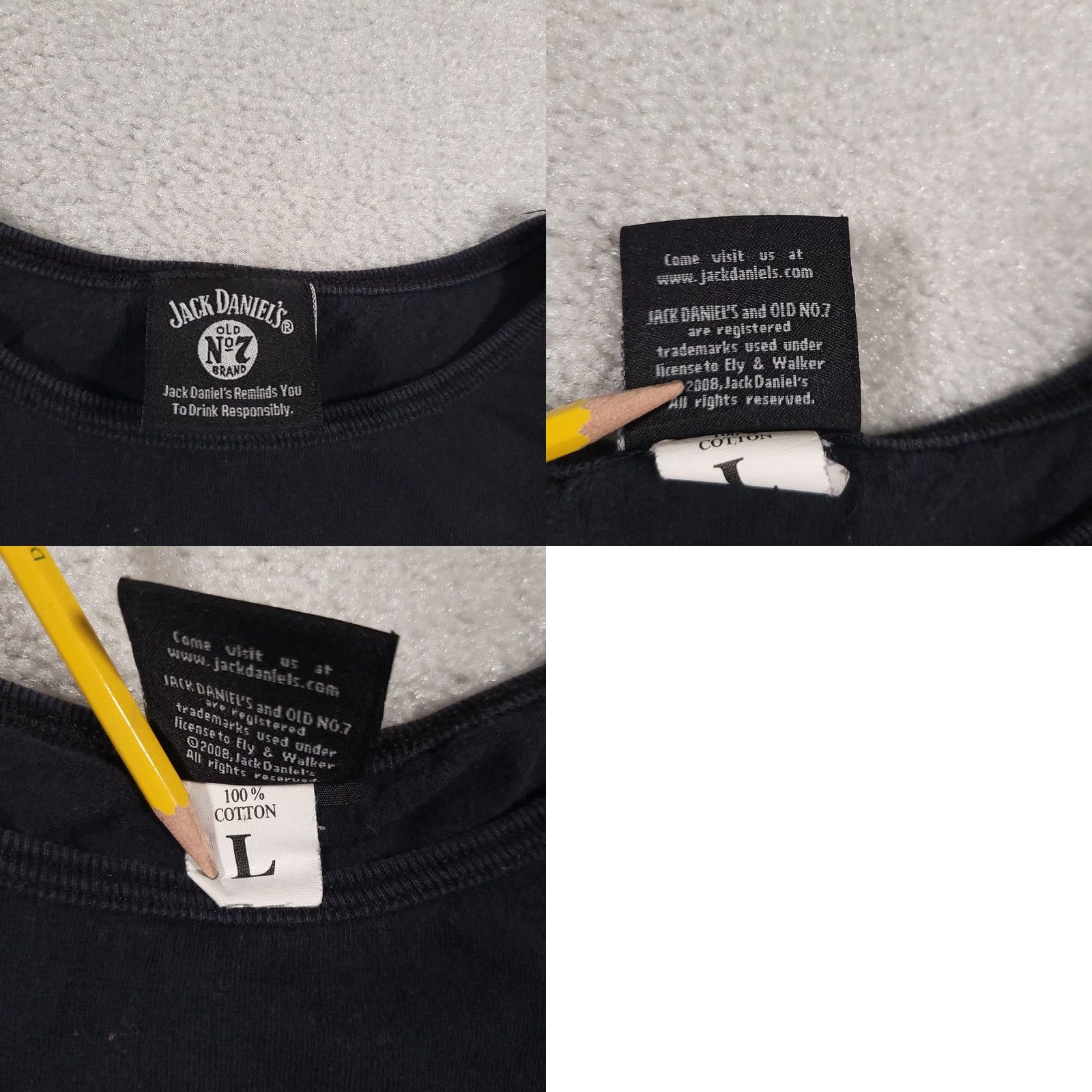J Brand VINTAGE Jack Daniels Old No 7 Brand Graphic T-Shirt Women's Large Black Whisky Grunge Ladies Shirt Size L / US 10 / IT 46 - 9 Thumbnail