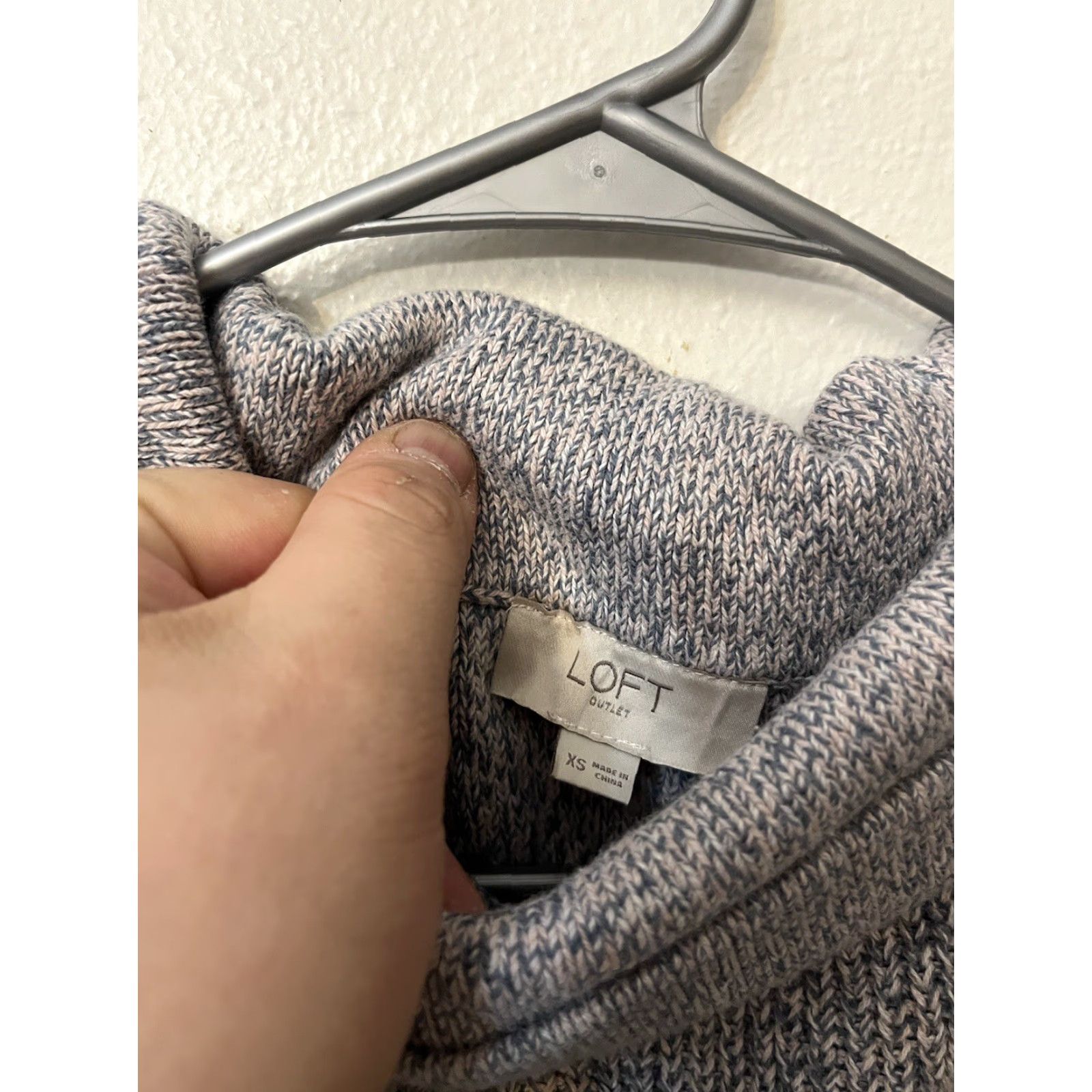 Loft LOFT Gray Women Long Sleeve Tunic Sweater XS Cowl Neck Knit Solid Size XS / US 0-2 / IT 36-38 - 3 Thumbnail