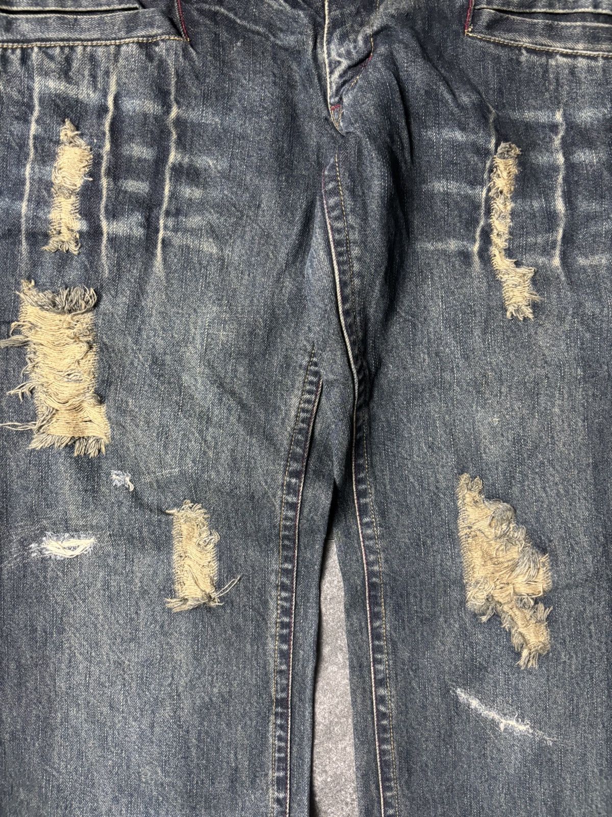 Japanese Brand 2000s Aphalle Double Waist Hybrid Camo Mudwash Jeans Size US 31 - 7 Thumbnail