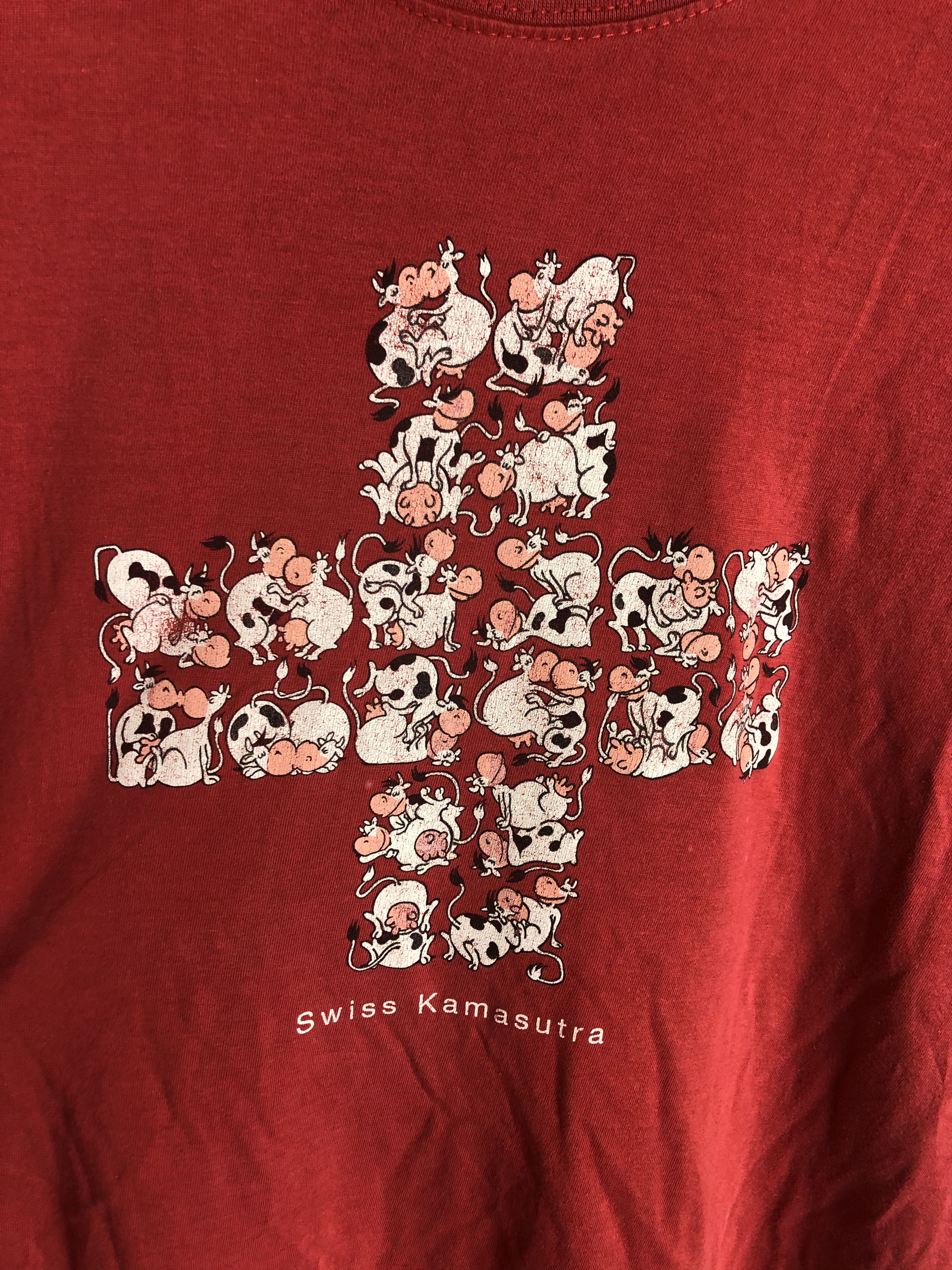 Vintage Vintage Y2K Humor Swiss Kamasutra T-Shirt Cow Sex Tee Size US XL / EU 56 / 4 - 3 Thumbnail