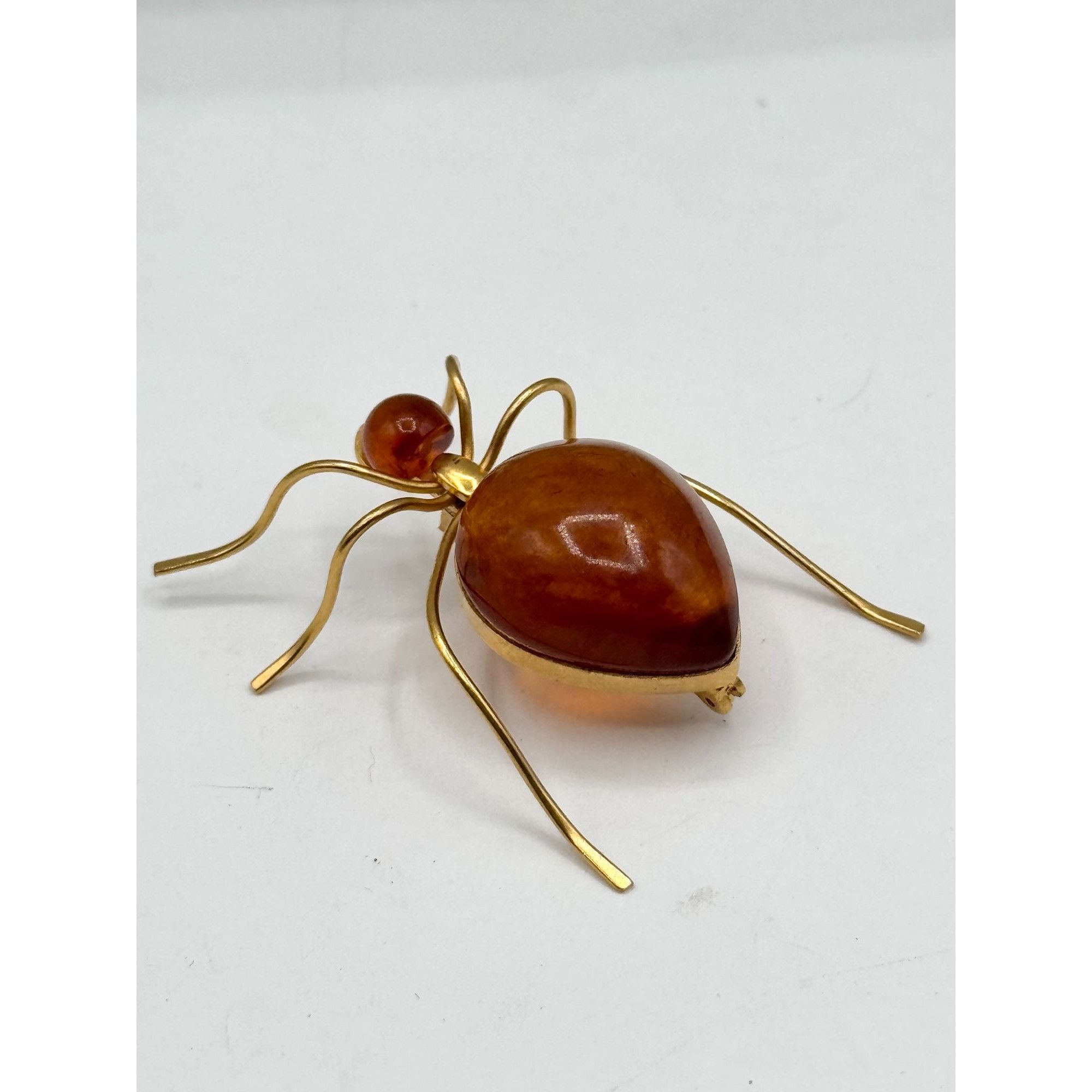 Vintage Vintage Amber stone spider bug Insect brooch pin Size ONE SIZE - 2 Thumbnail