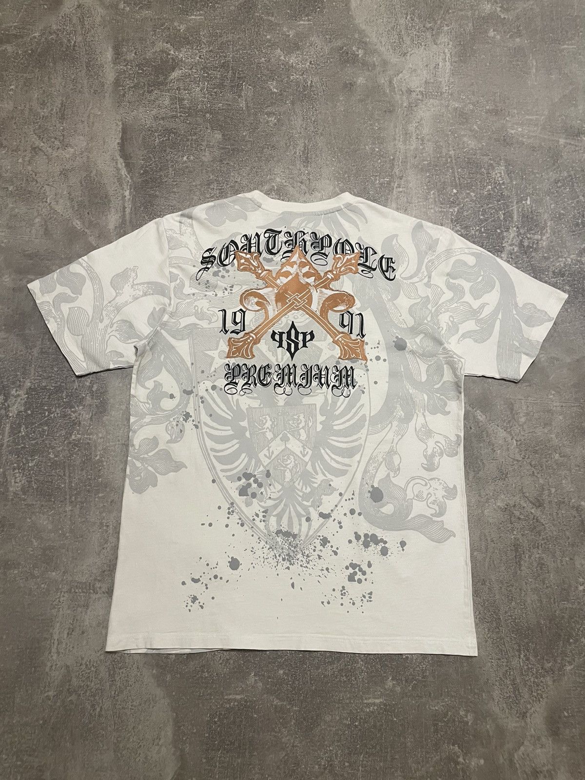 Southpole Vintage South Pole All Ower Print Rap T-Shirt 90s Size US XL / EU 56 / 4 - 11 Thumbnail