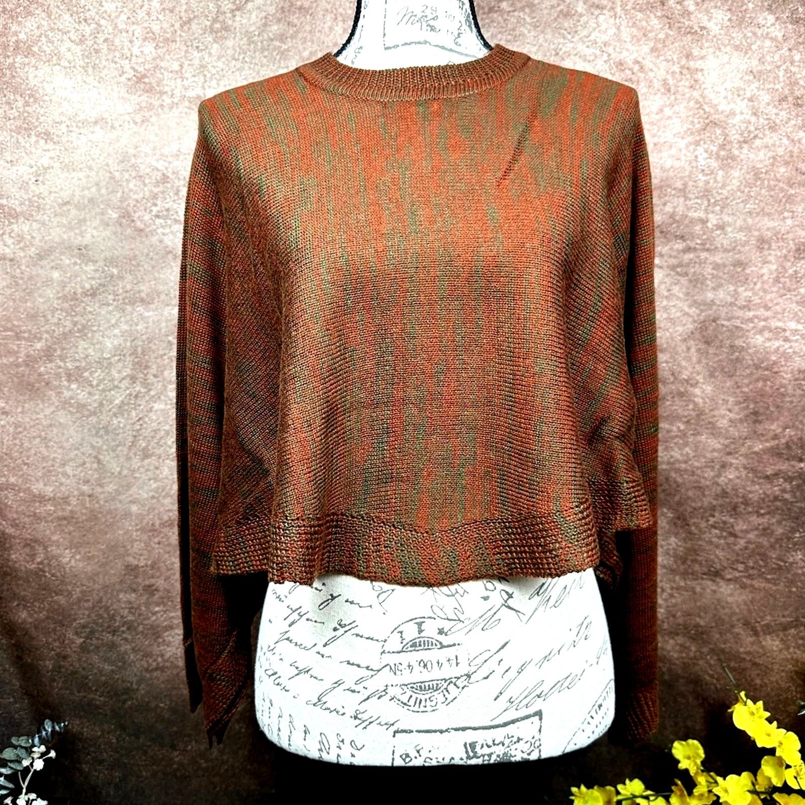 Other Olivaceous Cropped Sweater/Shawl - Fall Harvest - size M/L Size M / US 6-8 / IT 42-44 - 2 Thumbnail