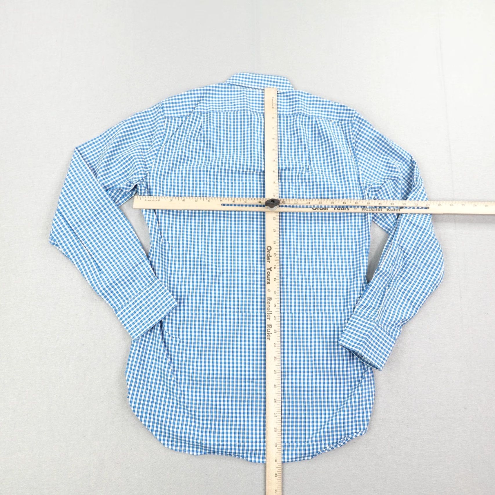 J.Crew VINTAGE J.CREW Shirt Mens Small Blue White Gingham Check Cotton Button-Down Long Sleeve Office Casual Size US S / EU 44-46 / 1 - 6 Thumbnail