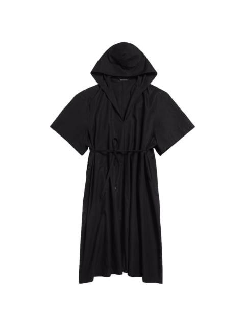 Balenciaga oc11z0825 Hooded Oversized Dress in Black Size L / US 10 / IT 46 - 1 Thumbnail
