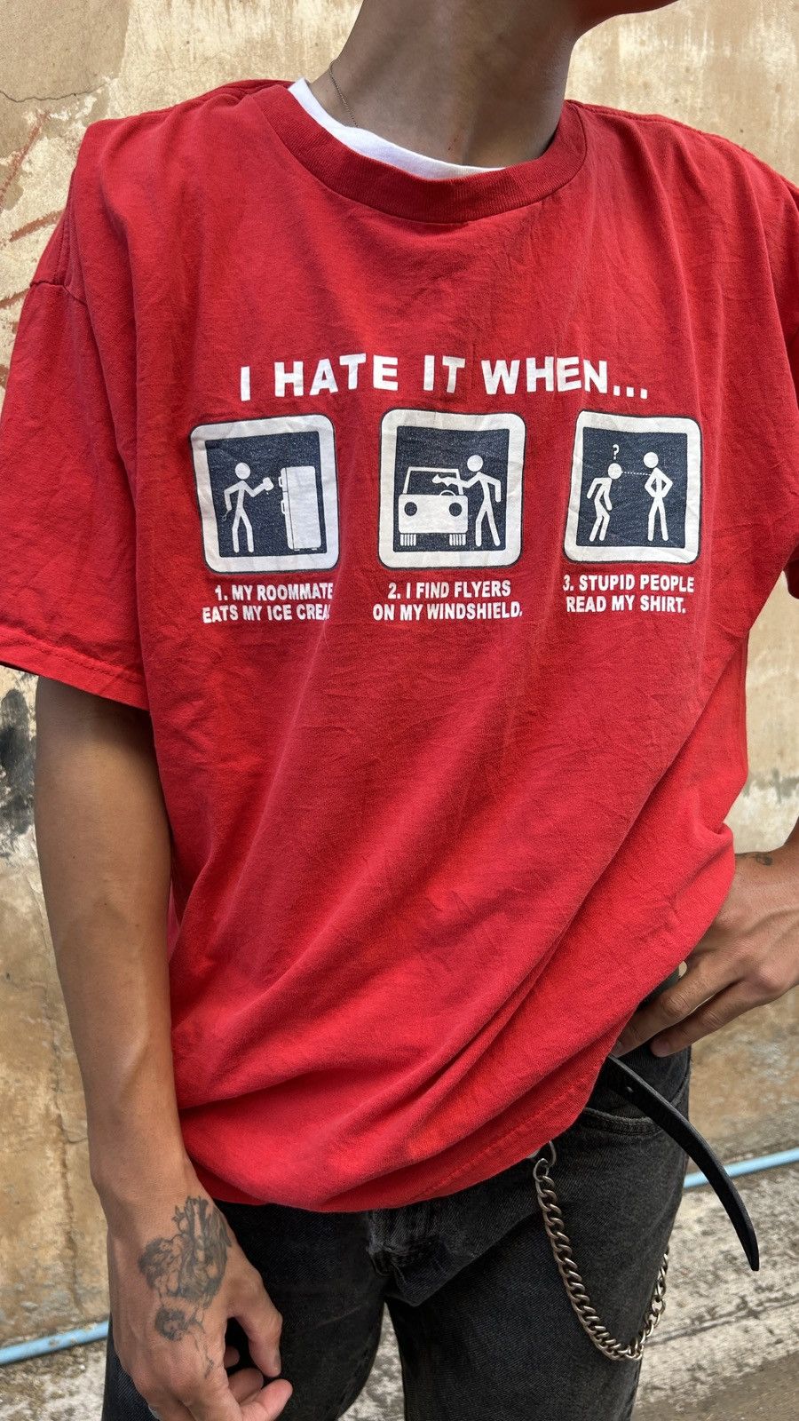 Vintage 1990s I Hate It When People Read My T-Shirt Size US XL / EU 56 / 4 - 3 Thumbnail