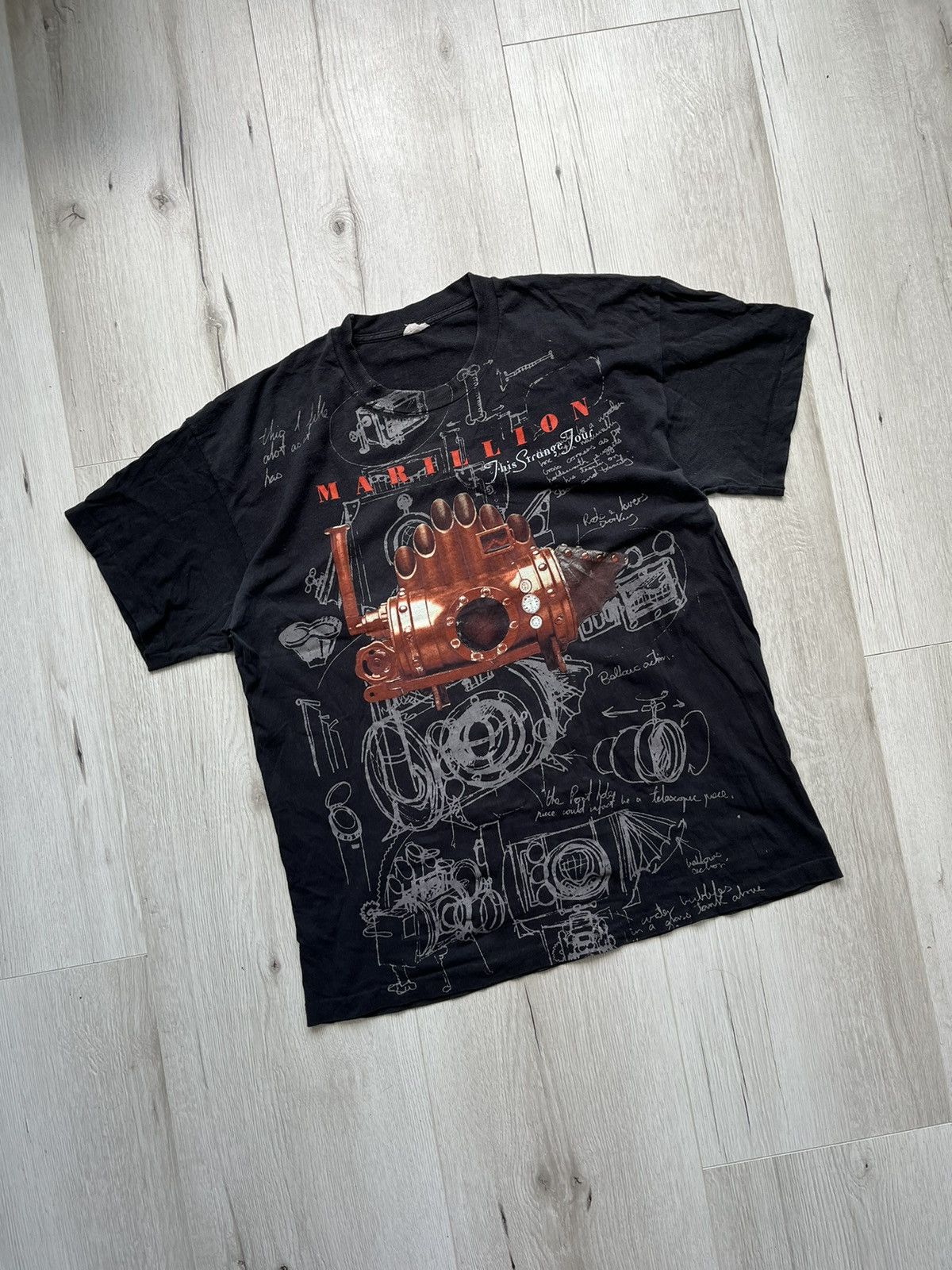 Band Tees × Vintage 90s Marillion This Strange Tour Tee Overprint T shirt Size US XL / EU 56 / 4 - 1 Thumbnail