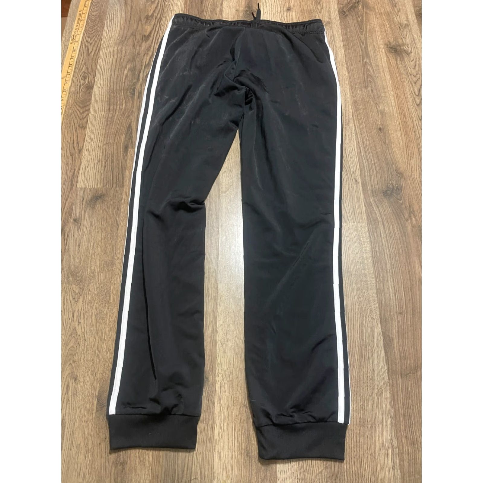 Adidas adidas Sweatpants Pants Women's M Black White Drawstring Logo Casual Size 32" / US 10 / IT 46 - 2 Thumbnail