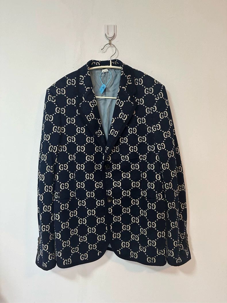 Gucci Gucci Blue GG full-print logo suit 2501-Nextarrow Size 46R - 1 Thumbnail