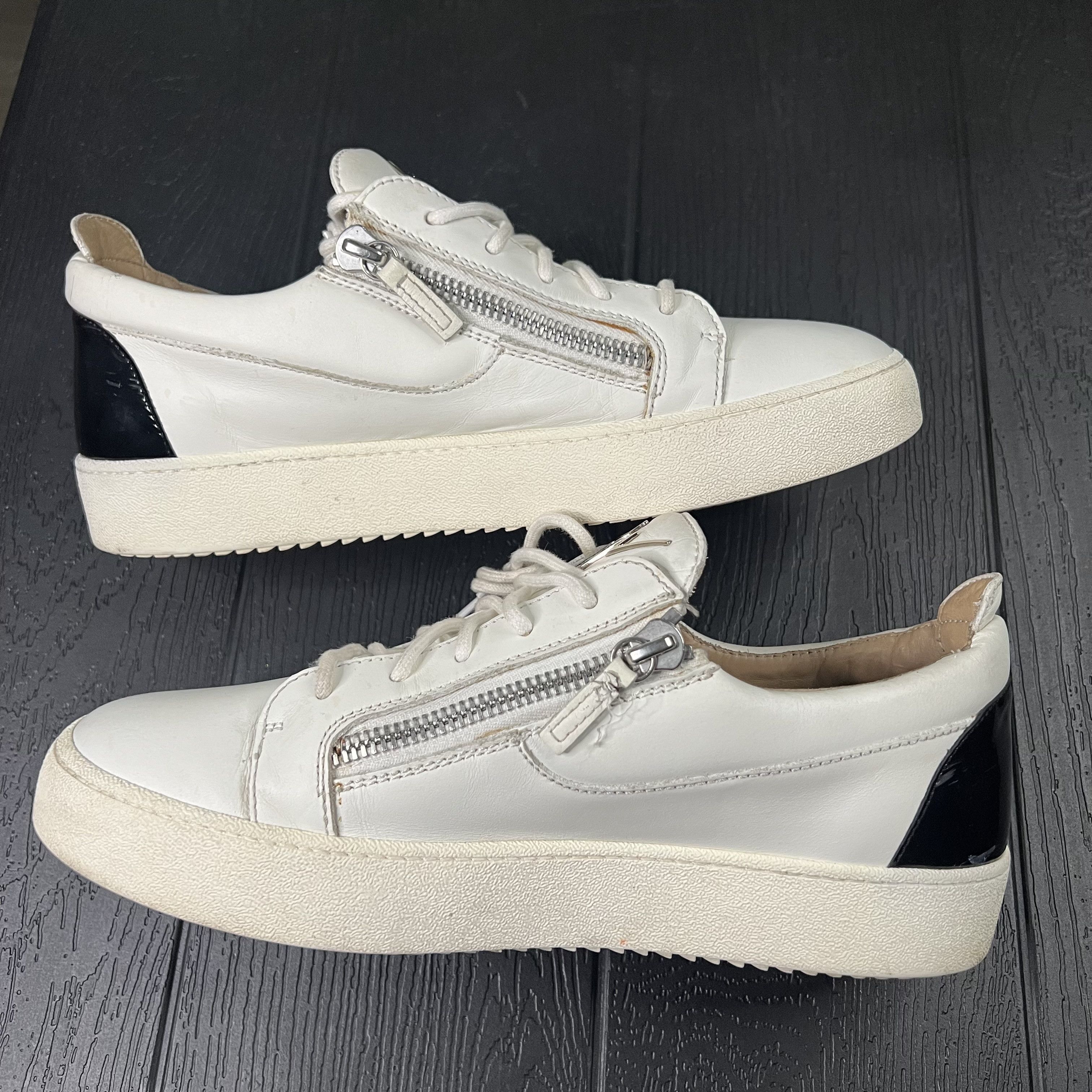 Giuseppe Zanotti Giuseppe Zanotti Double Zip Low Top Sneaker White Black Size US 11 / EU 44 - 7 Thumbnail