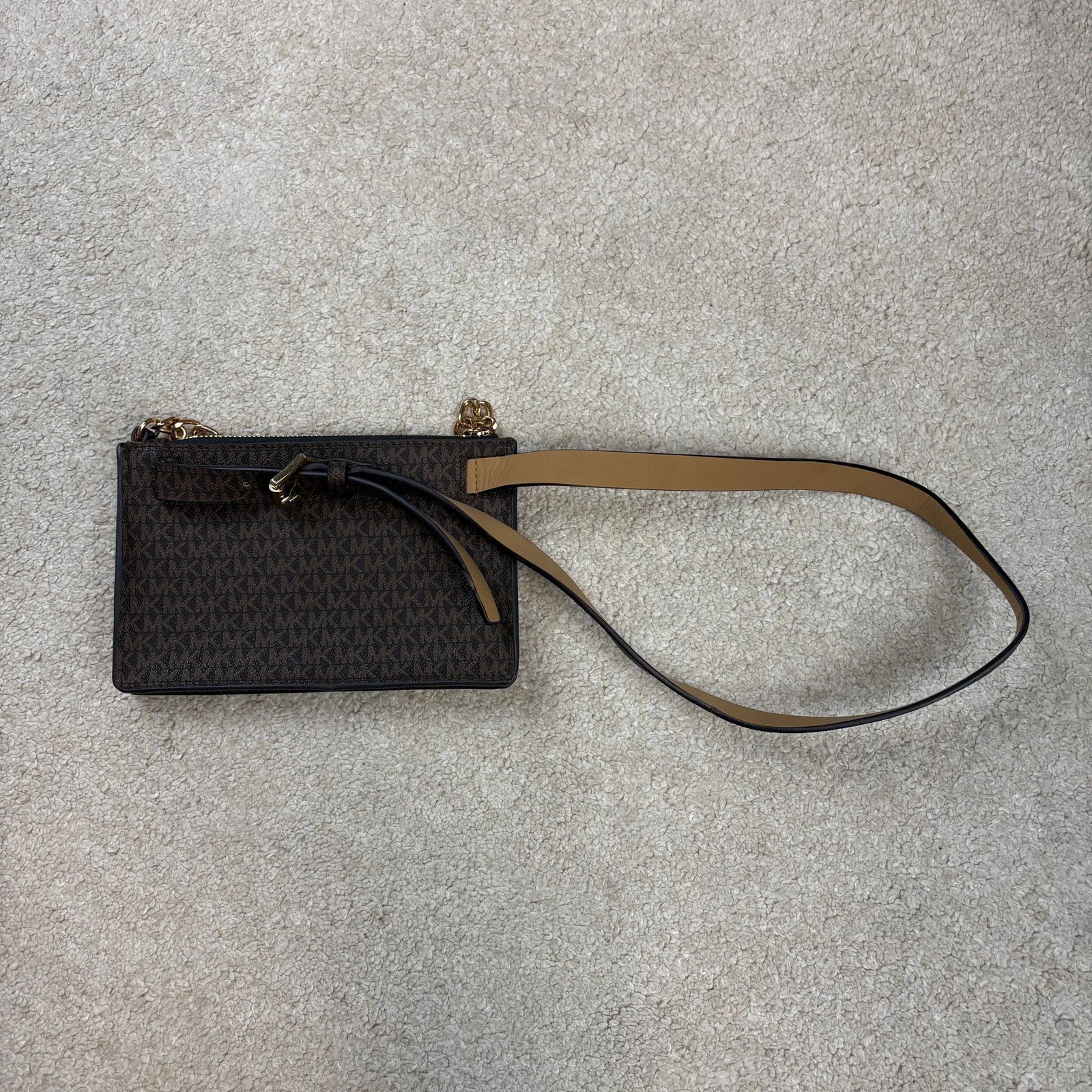 Michael Kors NWOT Michael Kors MMK Chain Zip Brown Logo Belt Bag XL Size ONE SIZE - 3 Thumbnail