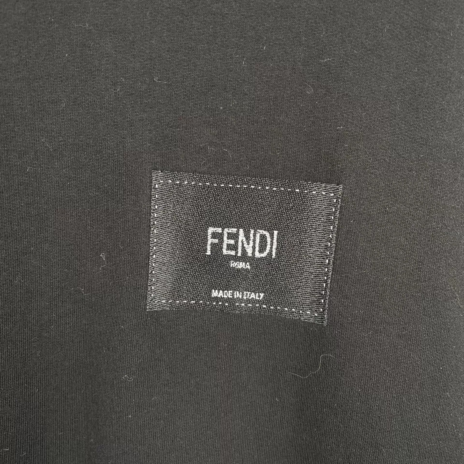 Fendi FENDI Chest Logo Black L Cotton Sweatshirt Size US L / EU 52-54 / 3 - 9 Thumbnail