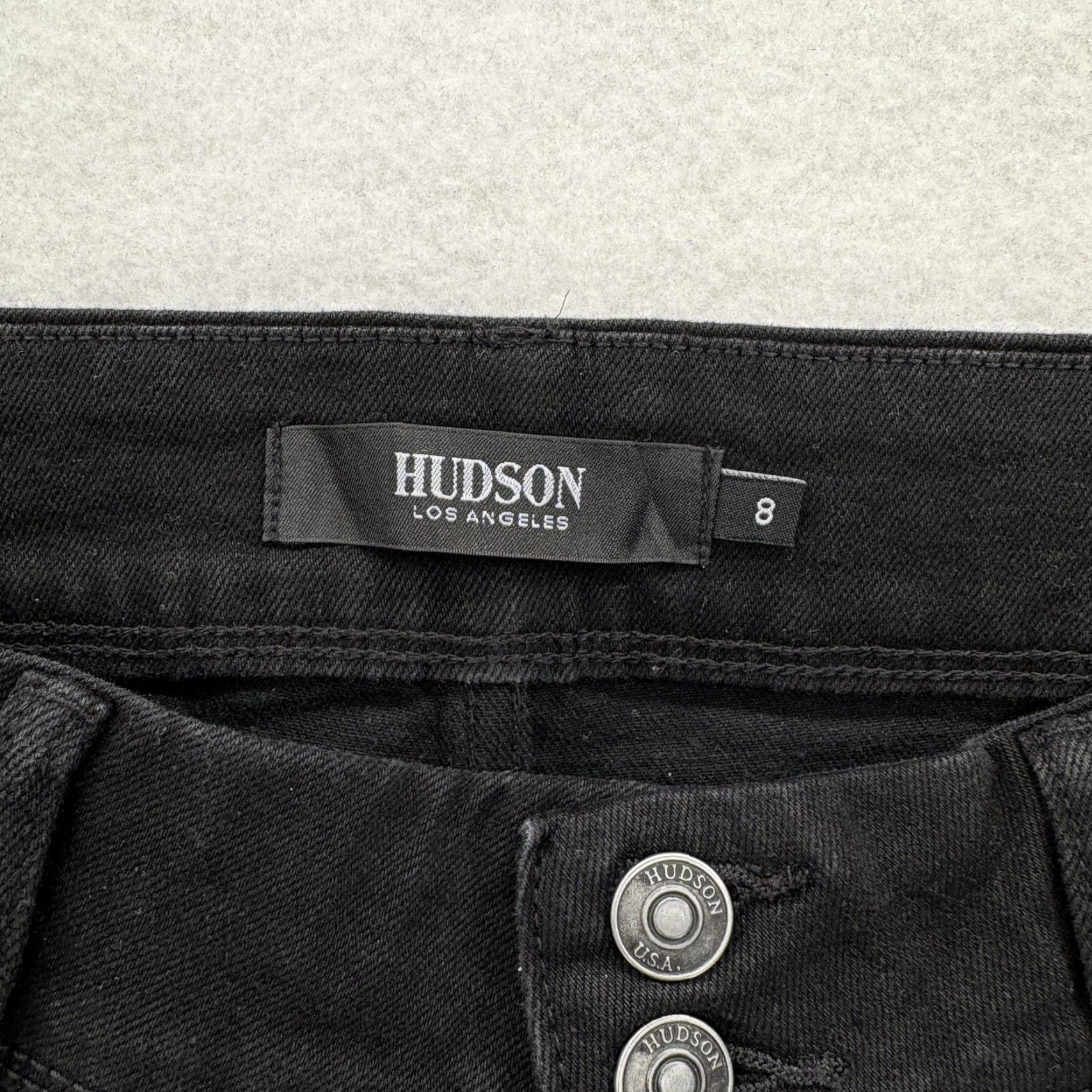 Hudson Hudson Jeans Womens 8 Mid Rise Skinny Stretch Denim Flap Pockets Ankle Black Size 30" / US 8 / IT 44 - 4 Thumbnail