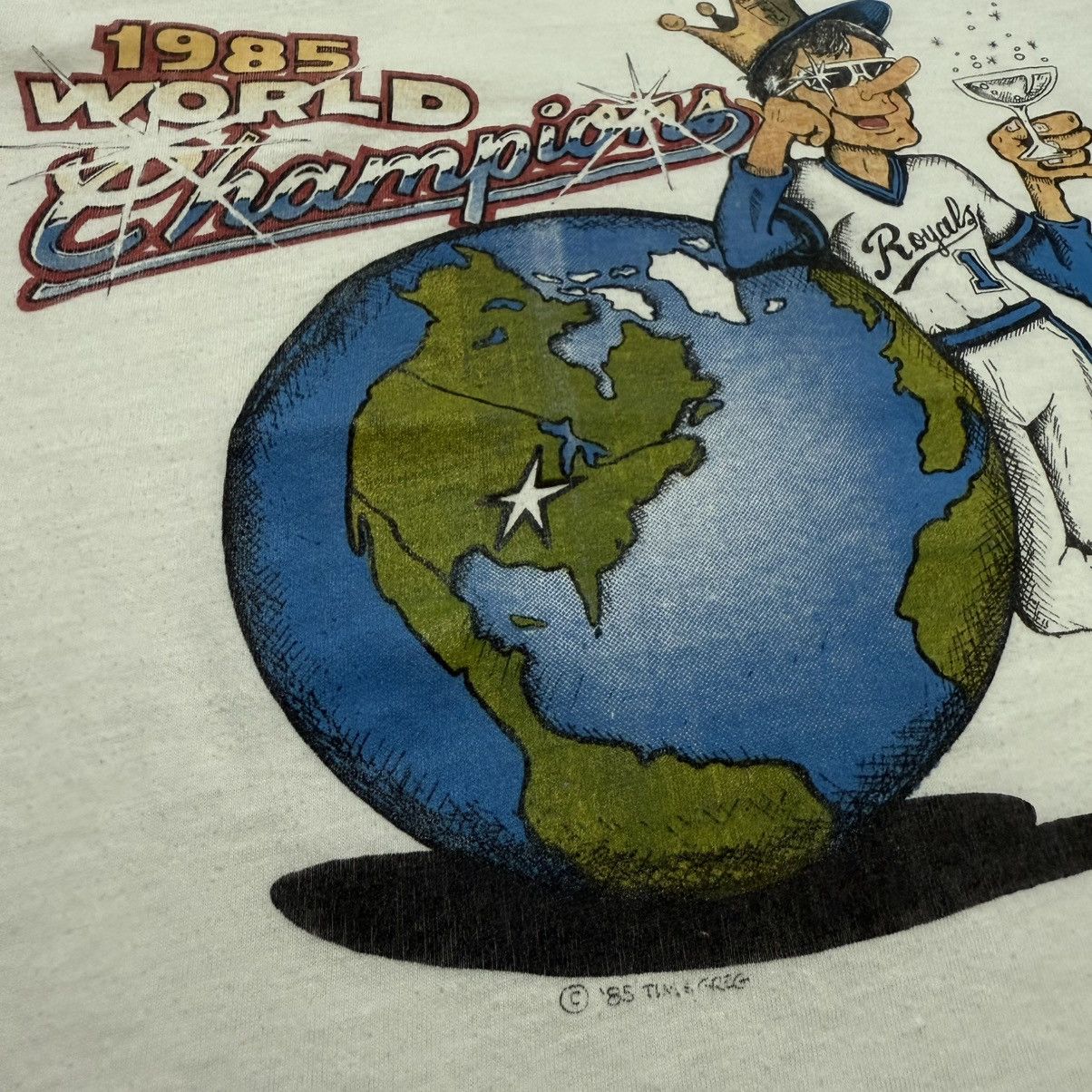 MLB Vintage 80s Kansas City Royals World Champion Raglan Tshirt Size US M / EU 48-50 / 2 - 4 Thumbnail