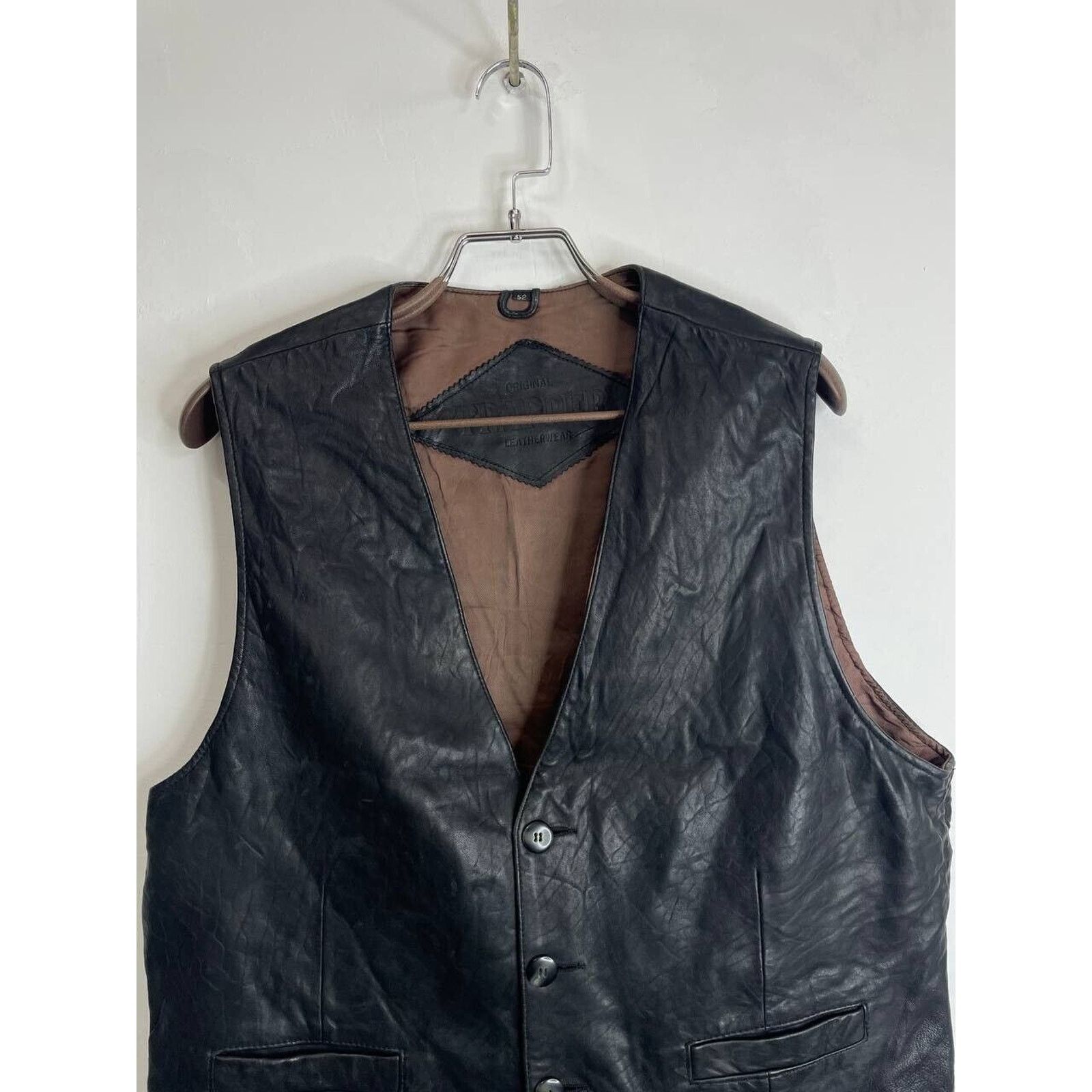 Vintage Vintage Trapper Black Leather Vest L Western Biker Style Size US L / EU 52-54 / 3 - 2 Thumbnail