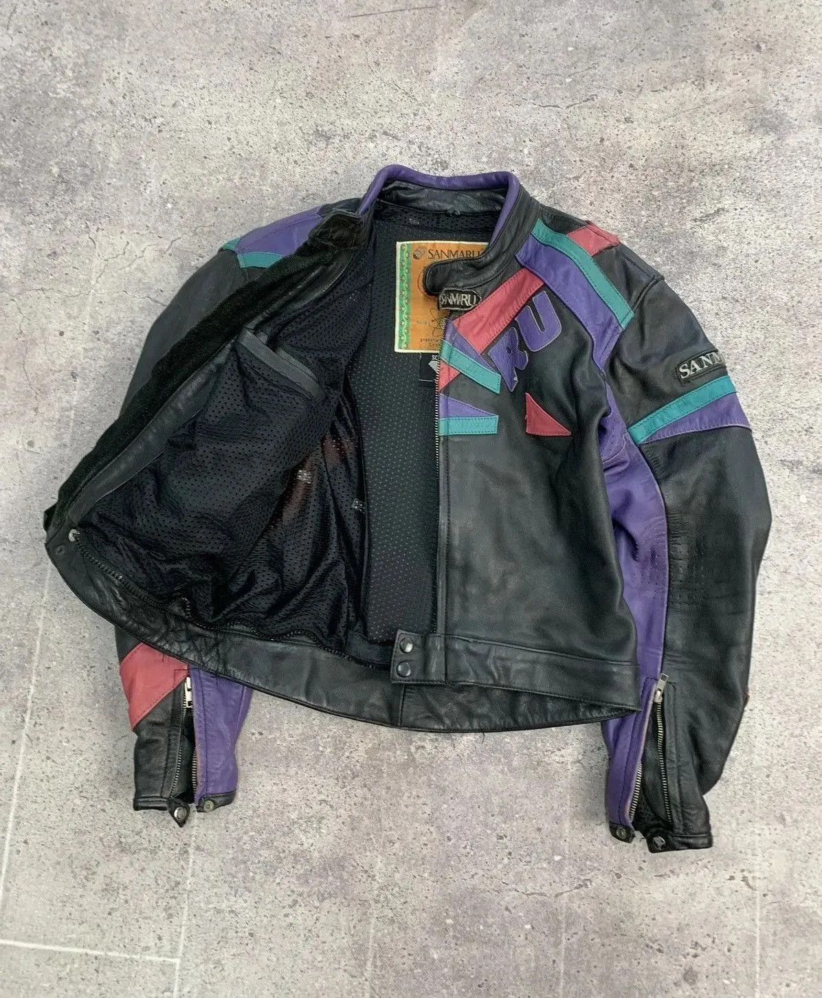 Genuine Leather VINTAGE Racing Leather Jacket Vintage MOTO Biker Size US L / EU 52-54 / 3 - 13 Thumbnail
