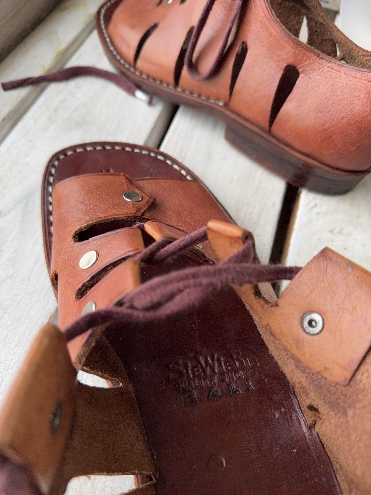 Japanese Brand 90s Sie Wie Bie Bali Handmade Leather Sandals Brown Vintage Size US 10 / EU 43 - 10 Thumbnail