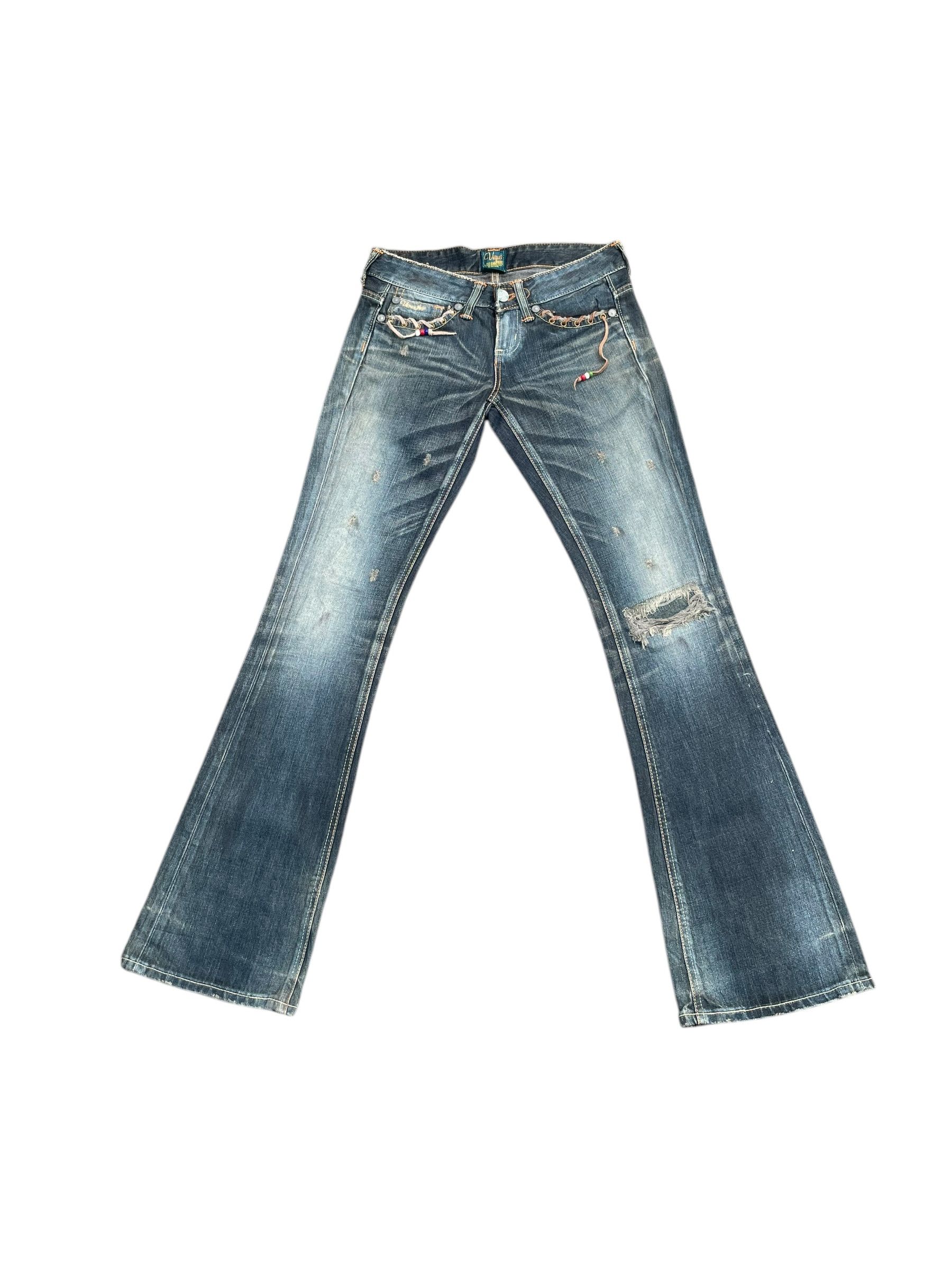 Edwin Vintage Flare Venus Jeans Distresed Denim Size 29" - 1 Thumbnail