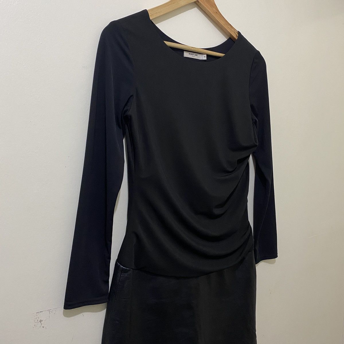 Helmut Lang Helmut Lang Dress w/ Leather Panel Size S / US 4 / IT 40 - 3 Thumbnail