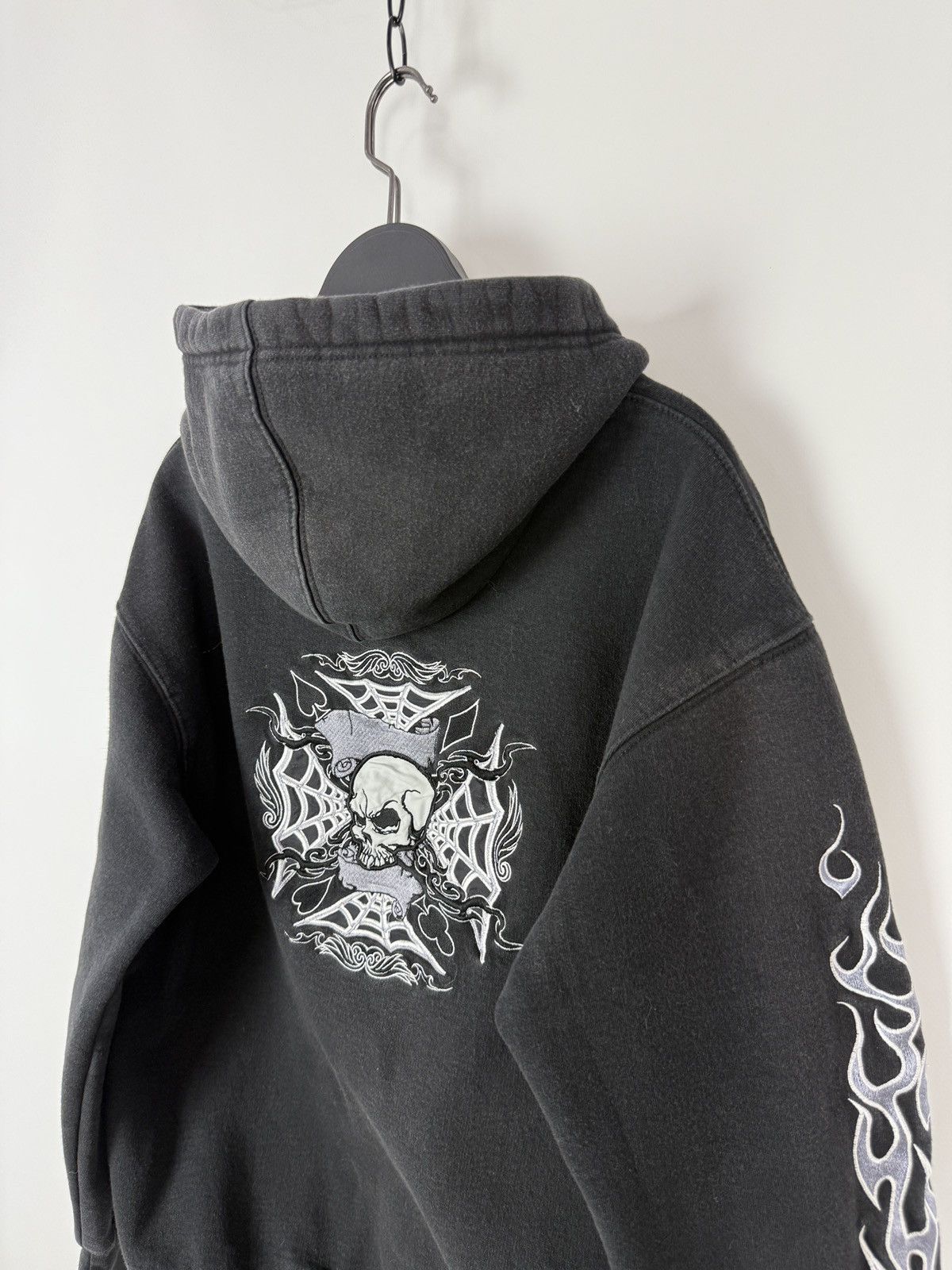Vintage 2000s Vintage Road House Biker Skulls Flame Boxy Zip Hoodie Size US S / EU 44-46 / 1 - 7 Thumbnail