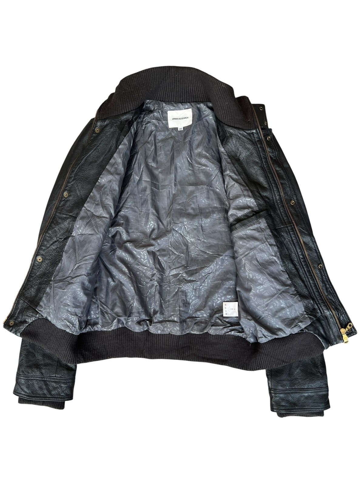 URBAN RESEARCH DOORS Urban Research Japan Black Zipper Leather Jacket Size US S / EU 44-46 / 1 - 3 Thumbnail