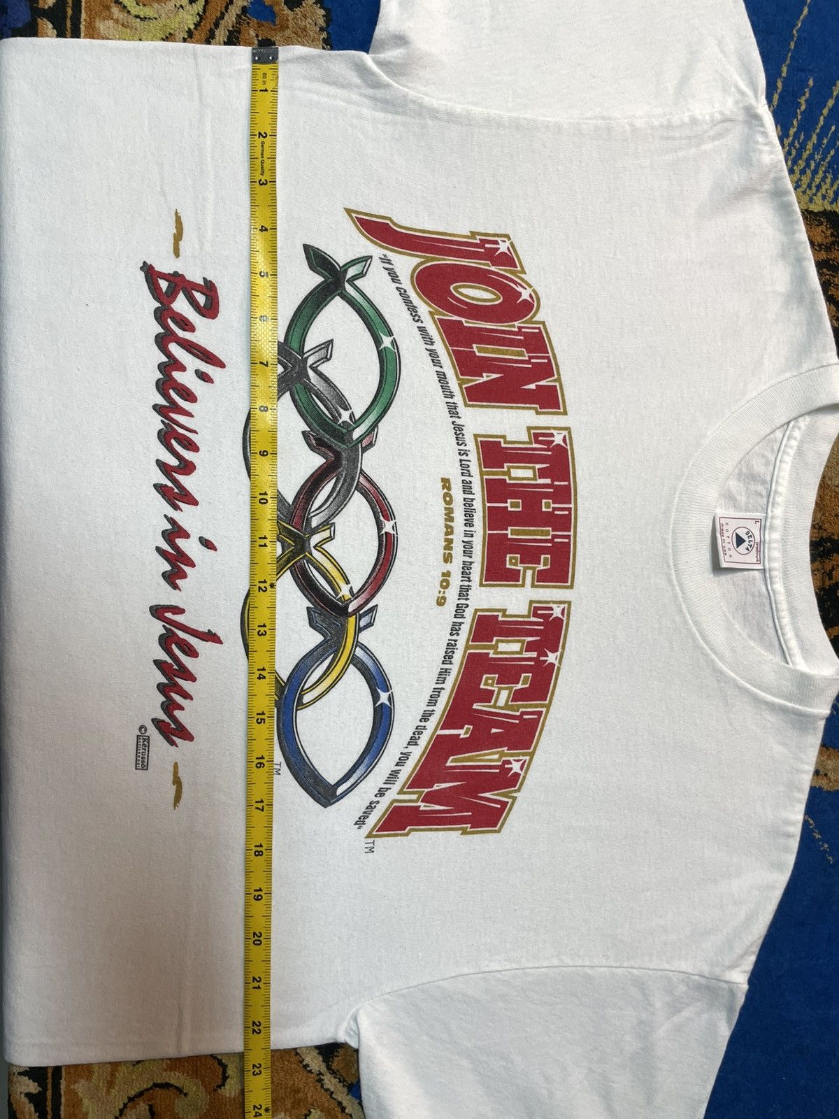 Other Vintage 90s Join The Team Jesus Parody T-Shirt. Size US L / EU 52-54 / 3 - 7 Thumbnail