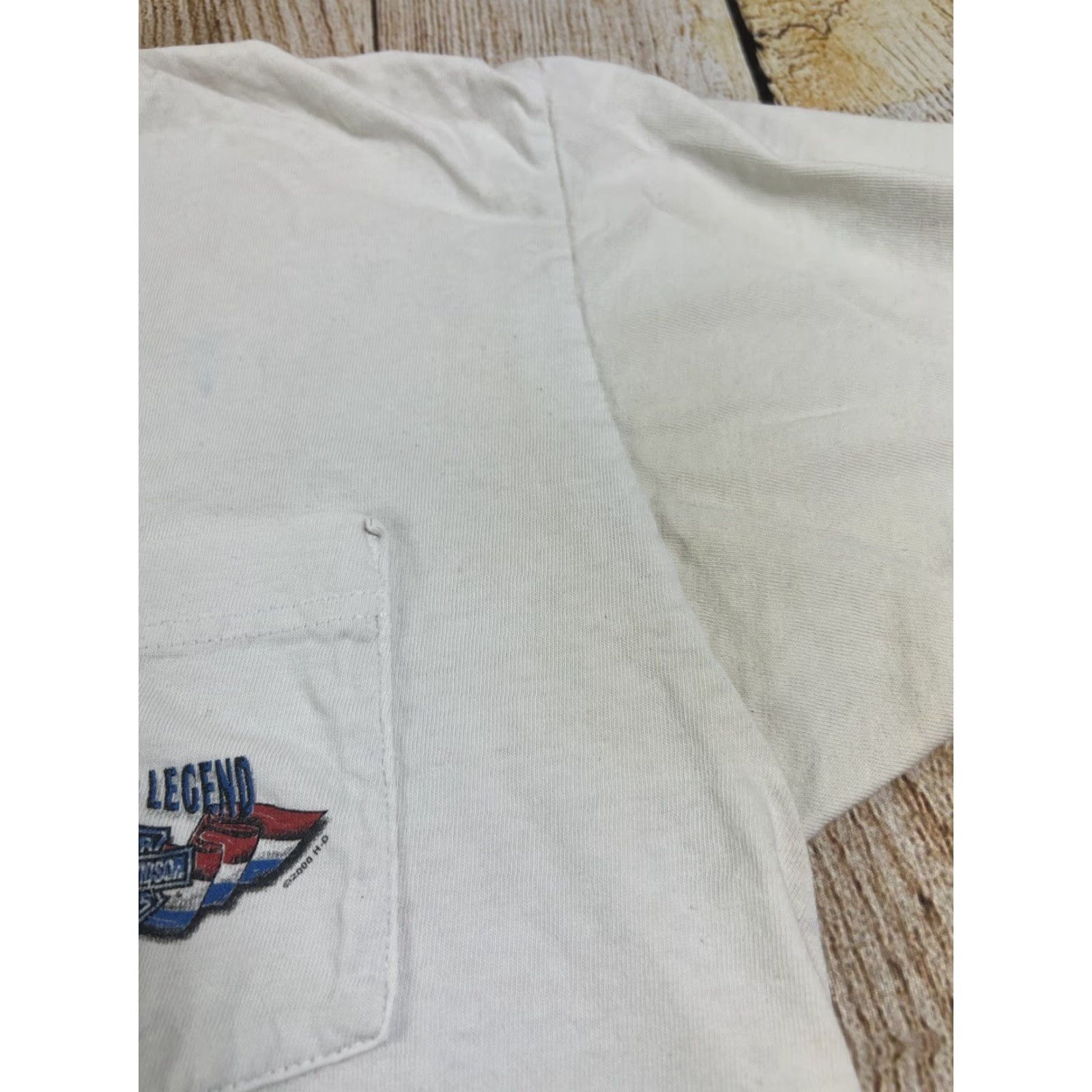 Harley Davidson VINTAGE Harley-Davidson Pocket T Shirt White Mens L 90s 1996 Distressed Cotton Size US L / EU 52-54 / 3 - 4 Thumbnail