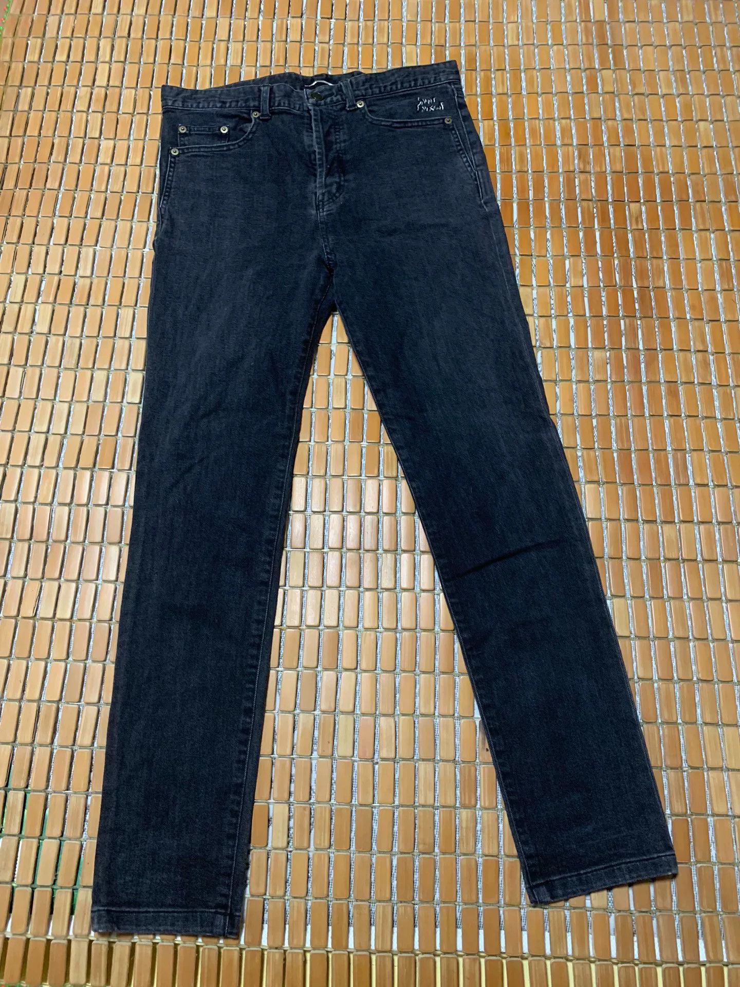 Saint Laurent Paris Saint Laurent SLP Embroidered Washed Jeans Size US 31 - 1 Thumbnail
