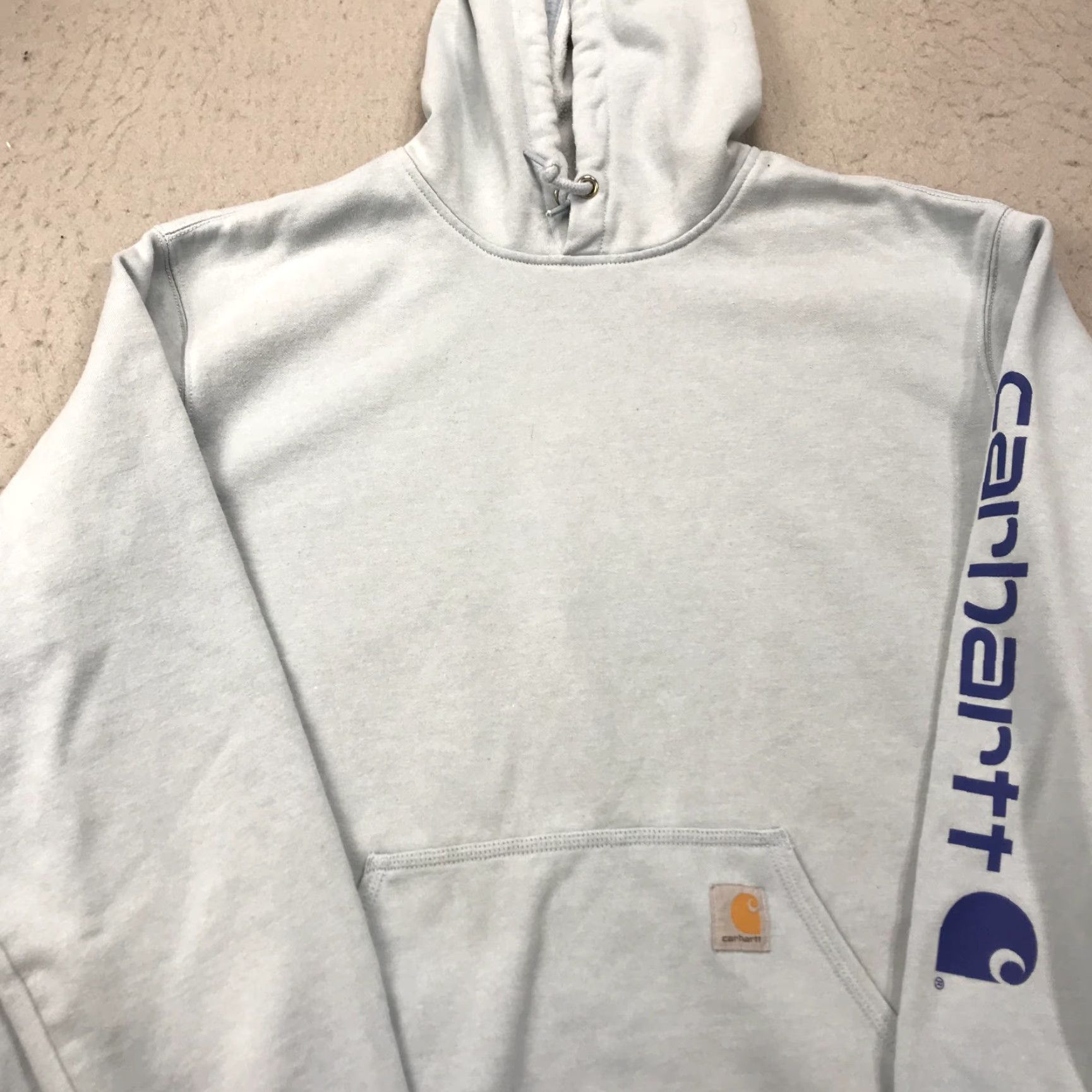 Carhartt Carhartt Hoodie Mens XL Light Blue Loose Midweight Sweatshirt Workwear K288 Size US XL / EU 56 / 4 - 2 Thumbnail