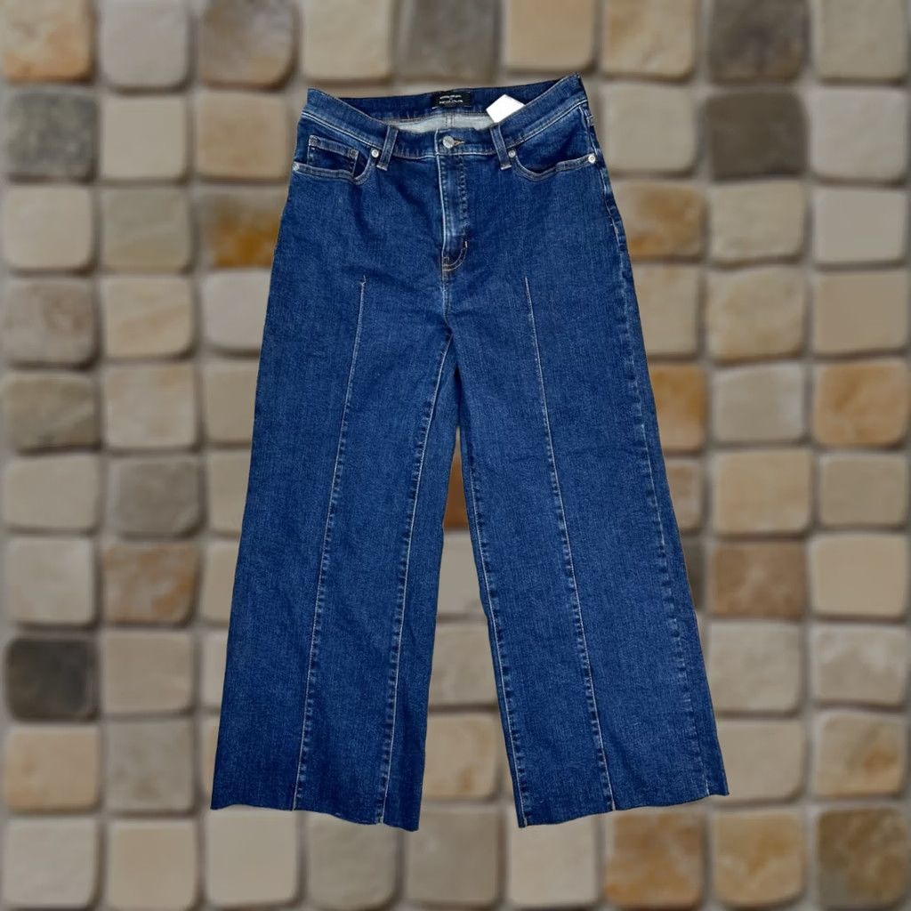 Banana Republic Banana Republic High Rise Wide Leg Jeans Womens 28 Blue Denim Cropped 28x25 Size 28" / US 6 / IT 42 - 1 Thumbnail