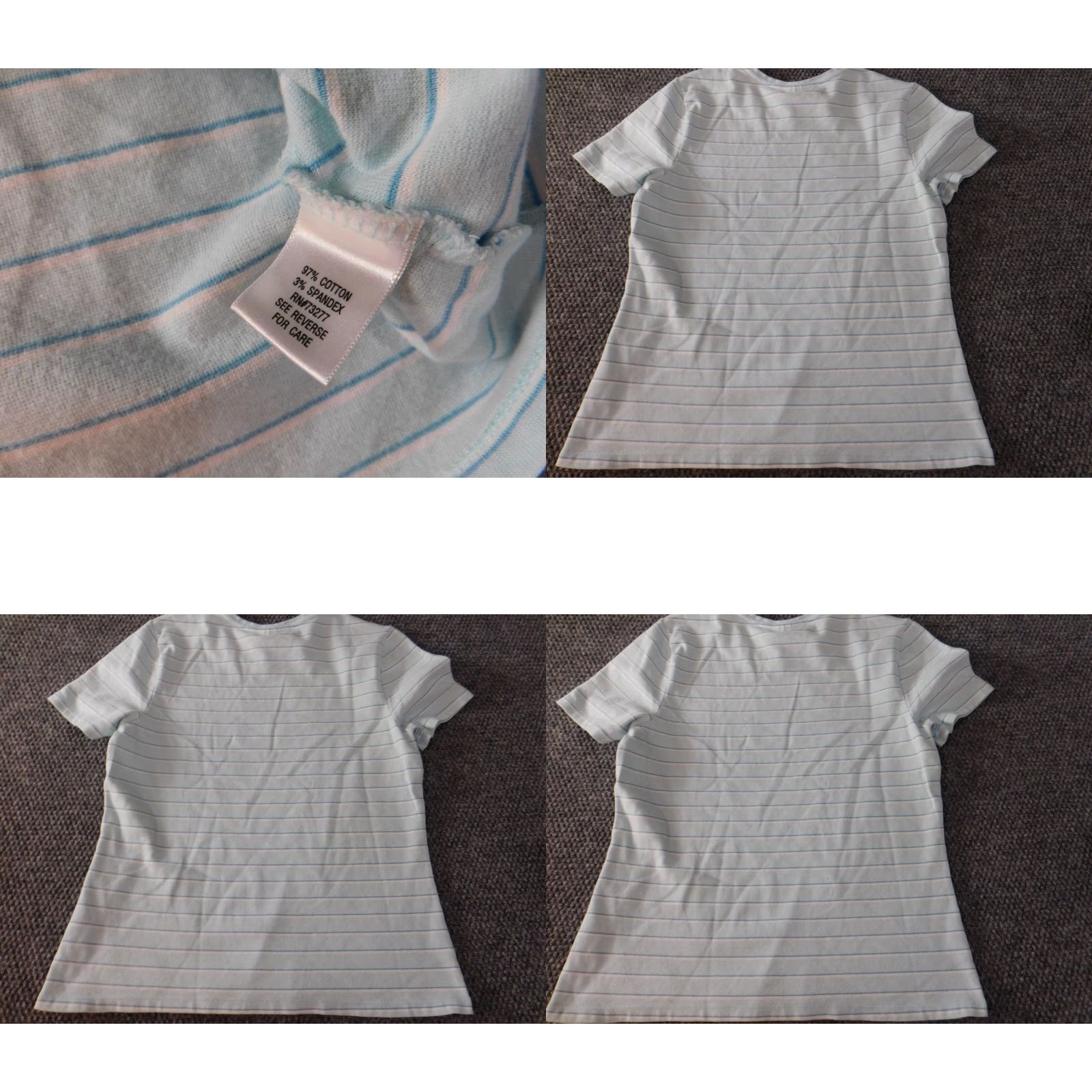 Croft & Barrow Croft & Barrow Womens Shirt M Blue Pullover Striped V-Neck Casual Blouse Cotton Rayon Button Short Sleeve Regular Fit Vintage: No Size M / US 6-8 / IT 42-44 - 8 Thumbnail