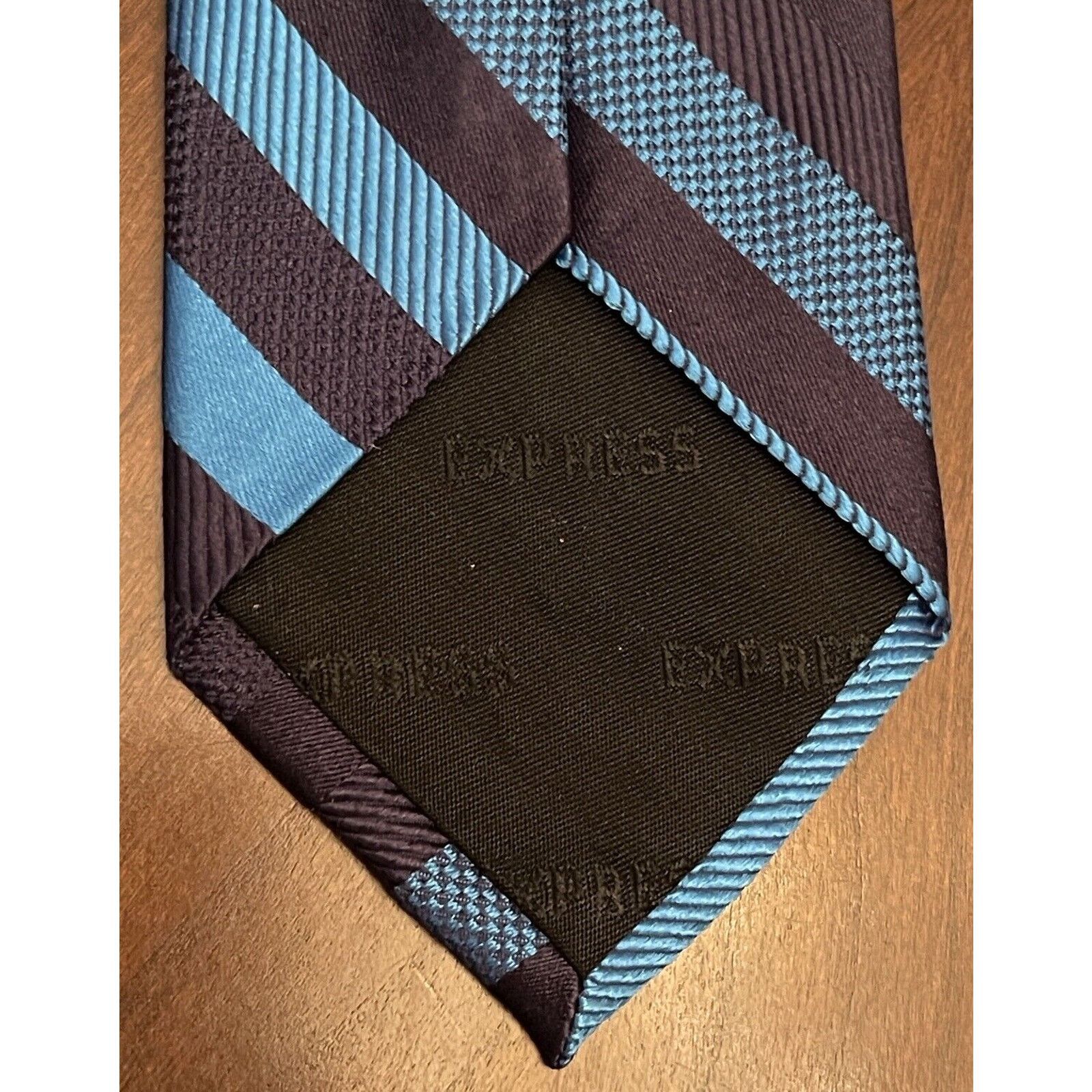 Express Express Blue 100% Silk Men’s Neck Tie Made In China Size ONE SIZE - 2 Thumbnail
