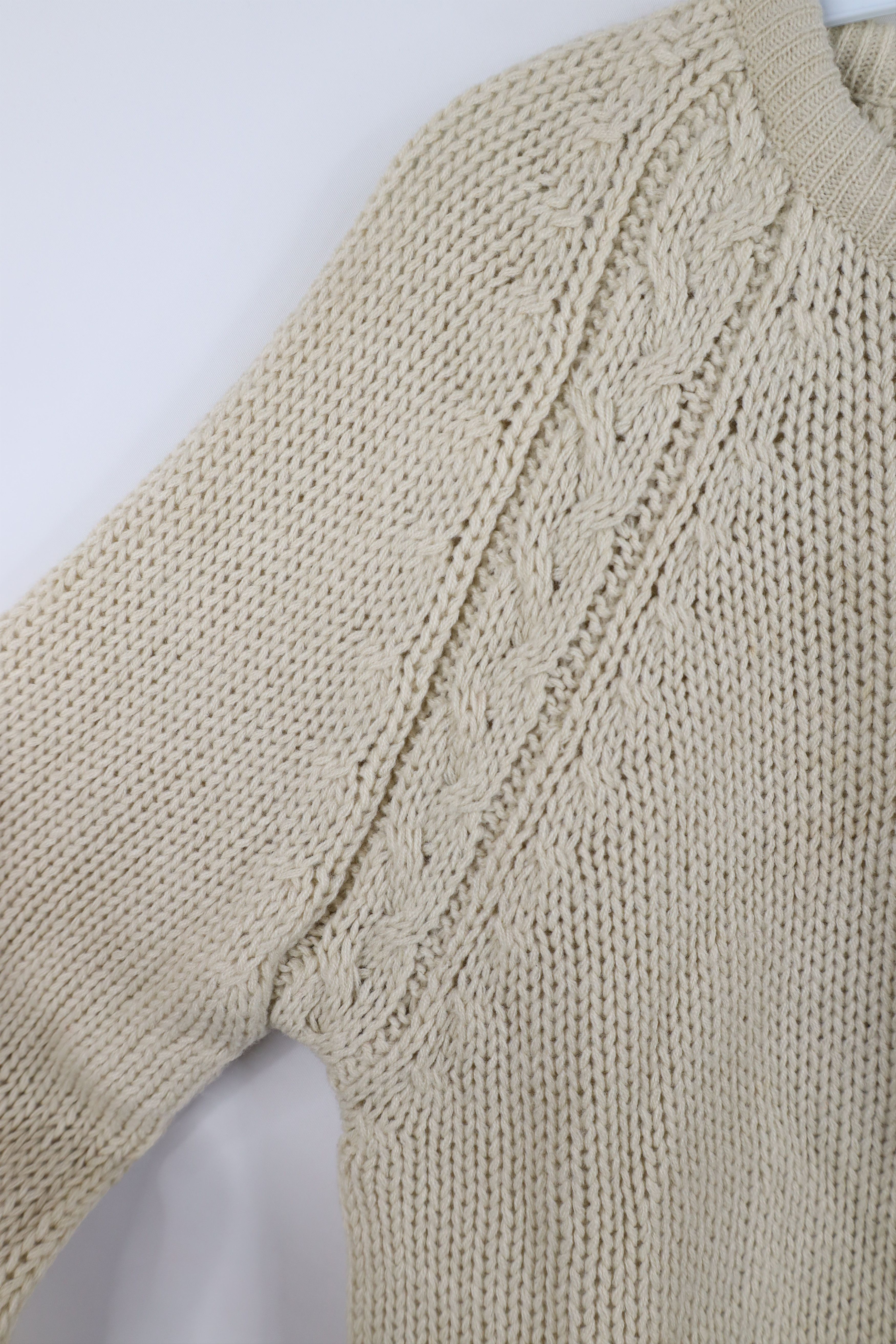 Vintage Deadstock Vintage 70s Streetwear Chunky Knit Sweater Beige Size M / US 6-8 / IT 42-44 - 10 Thumbnail