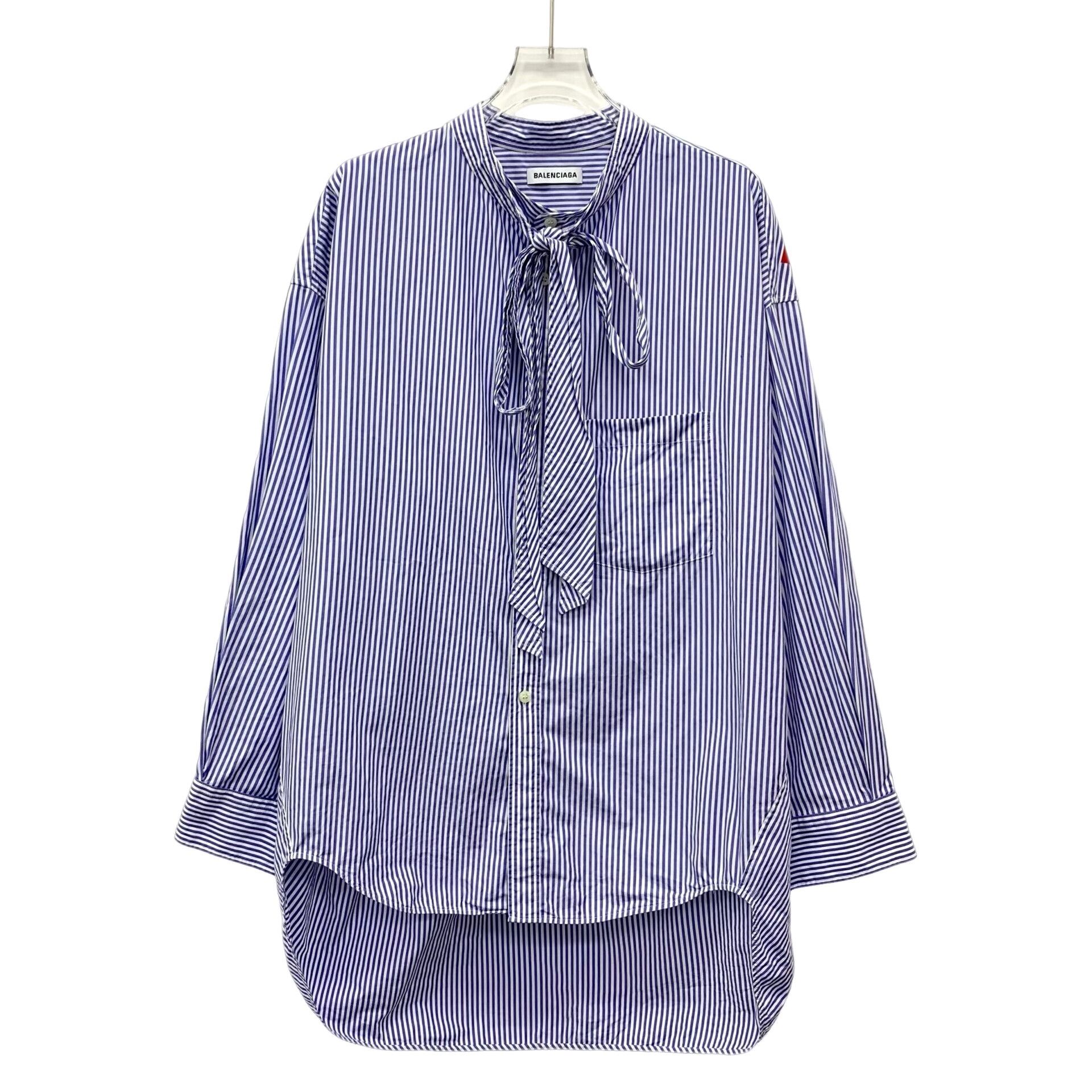 Balenciaga Balenciaga Striped Logo Bow Blouse FR 34 Size XS / US 0-2 / IT 36-38 - 1 Thumbnail