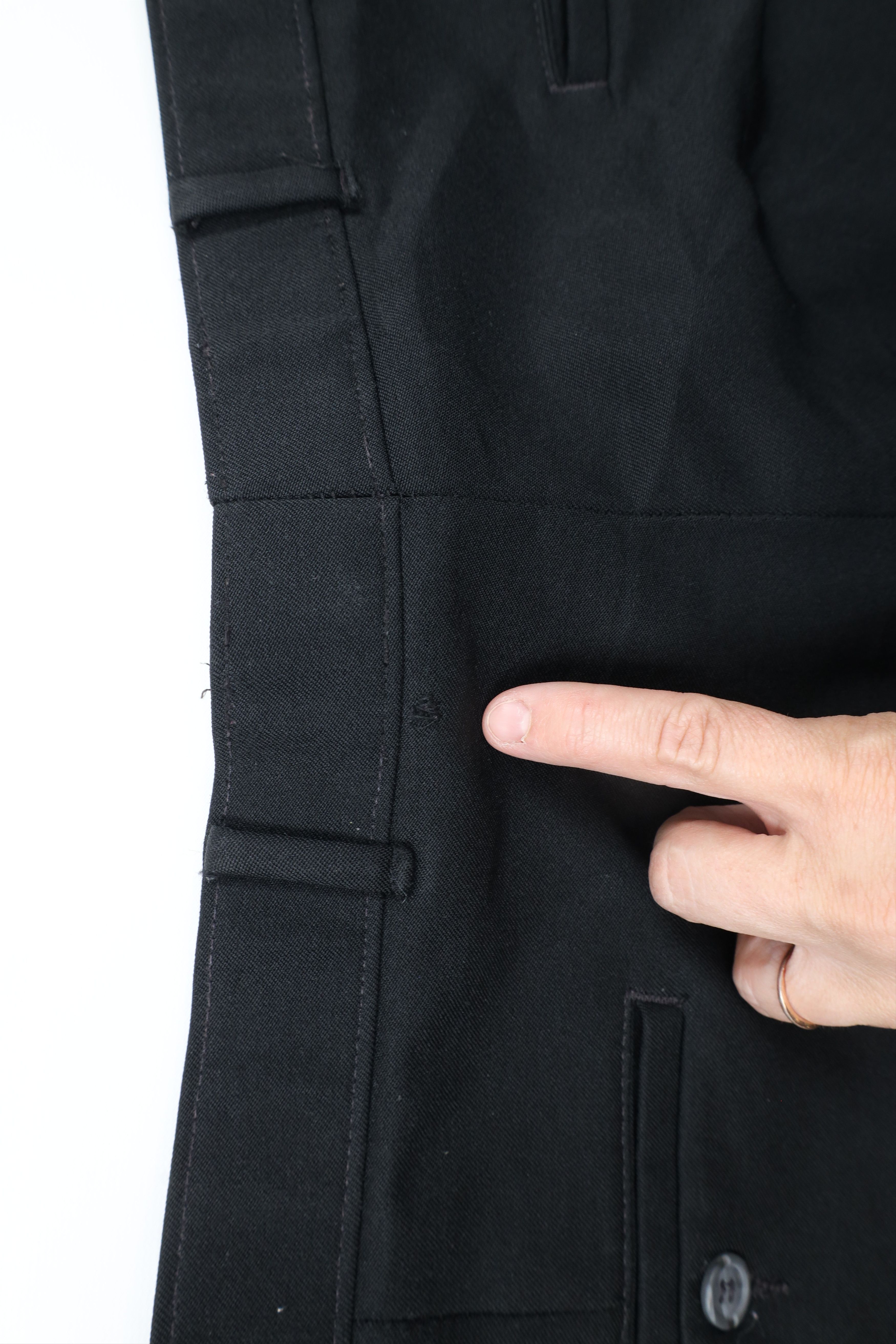 Levi's × Vintage Vintage 90s Levis Distressed Knit Wide Leg Chino Pants Black Size US 42 / EU 58 - 8 Thumbnail