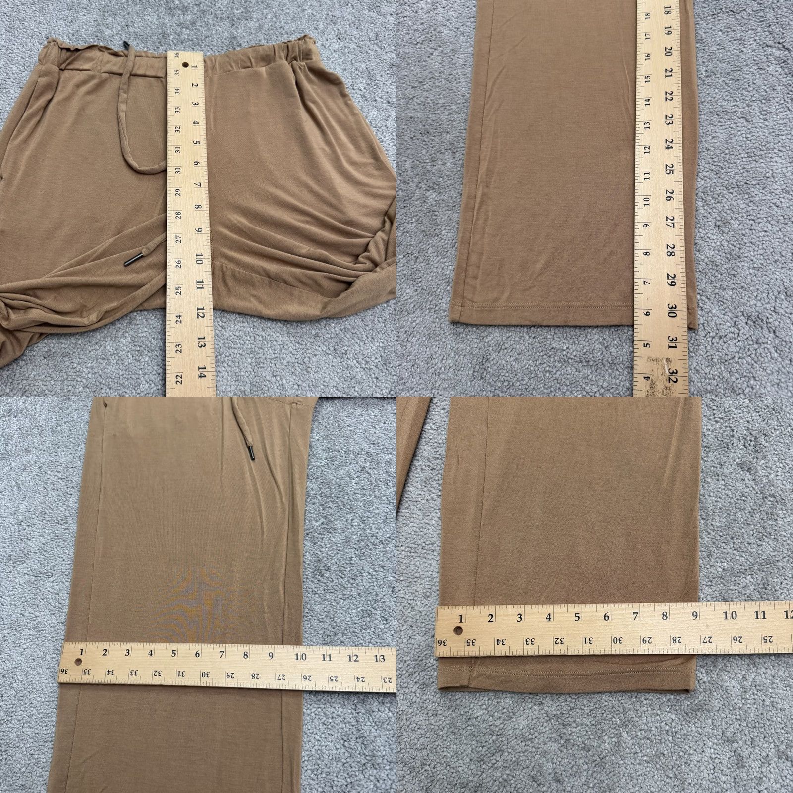 Vintage Knix Lounge Pants Womens Small Camel Brown Modal Elastic Waist Wide Leg Casual Size 28" / US 6 / IT 42 - 8 Thumbnail
