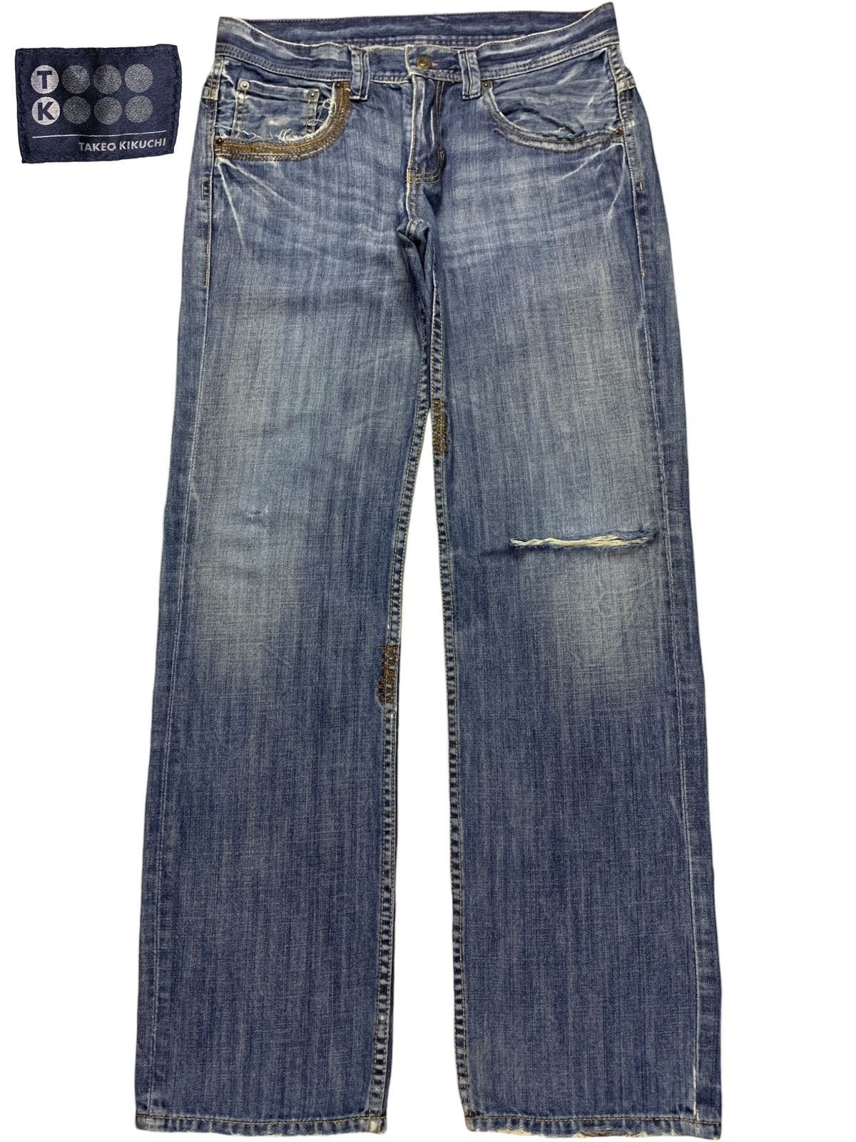 Japanese Brand × Takeo Kikuchi Vintage Japanese Takeo Kikuchi Faded Blue Wash Loose Jeans Size US 32 / EU 48 - 1 Thumbnail
