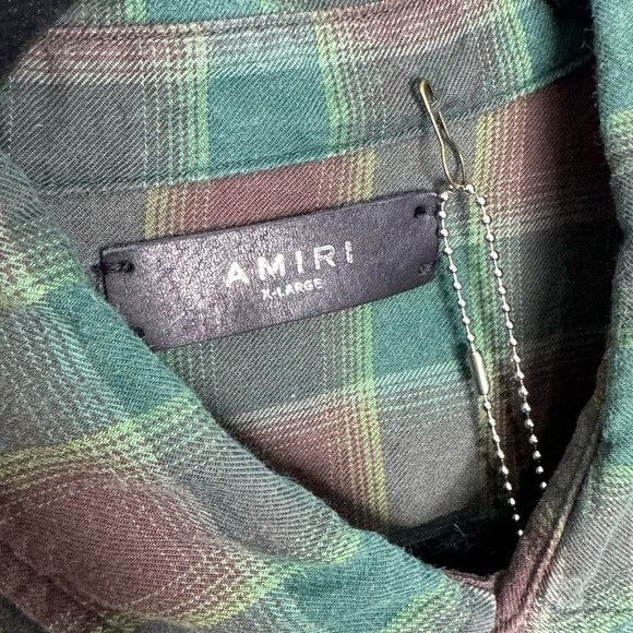 Amiri Amiri Tie Dye Two Tone Bleach Effect Flannel Shirt Green Mul Size US XL / EU 56 / 4 - 3 Thumbnail