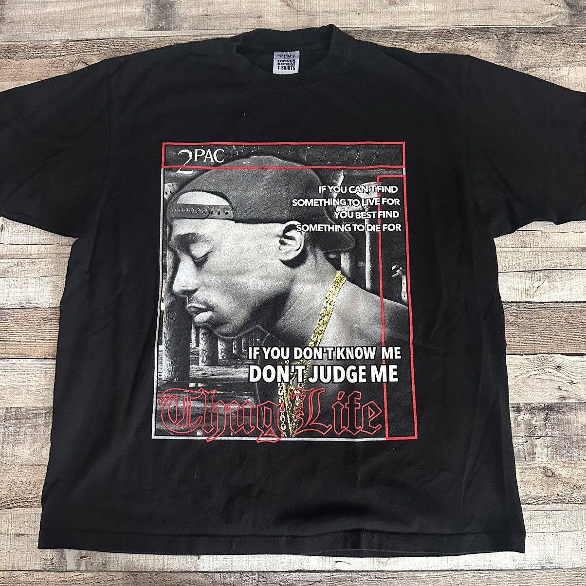 image of Vintage Tupac Thug Life West Coast Hip Hop Rap Tee in Black, Men's (Size 2XL)